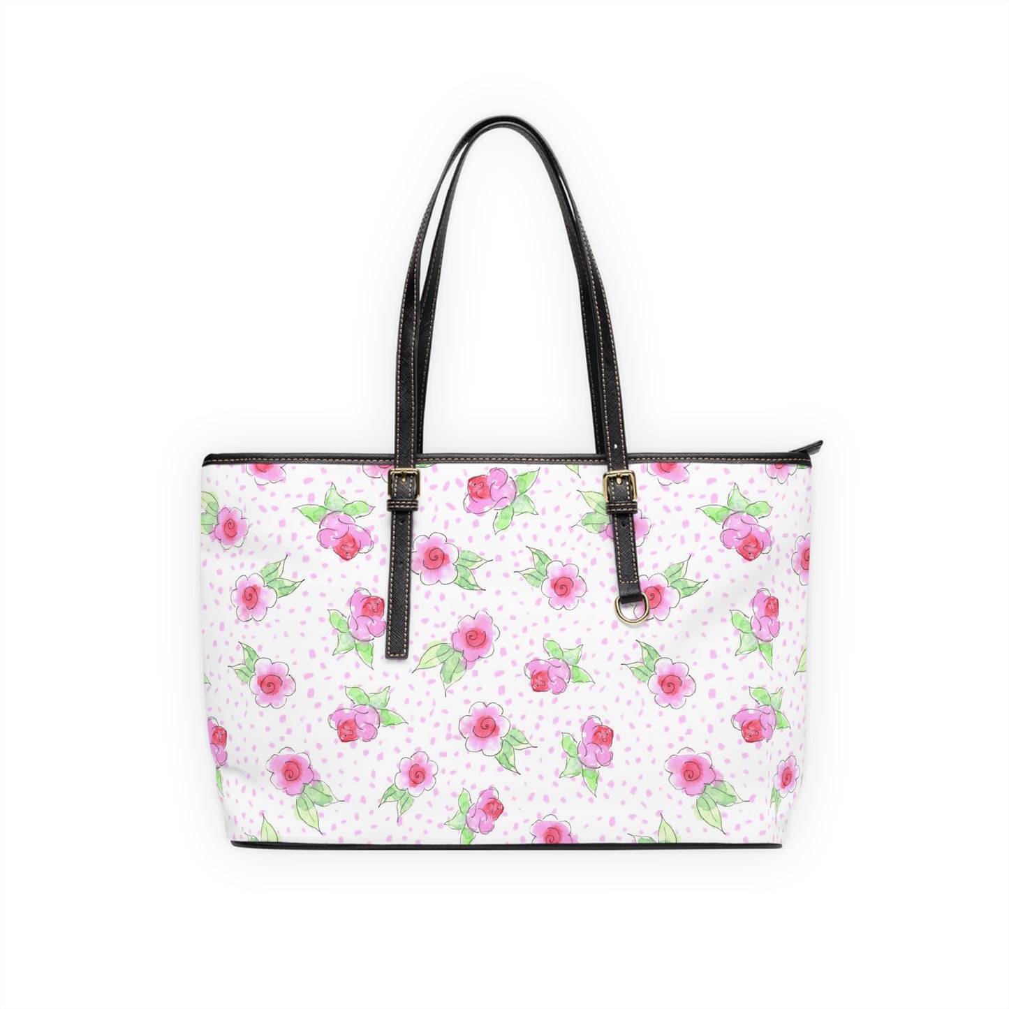 Maria’s Pink Roses Faux Leather Shoulder Bag