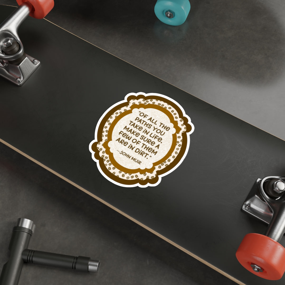 Deer Tracks with John Muir Quote Die Cut Sticker