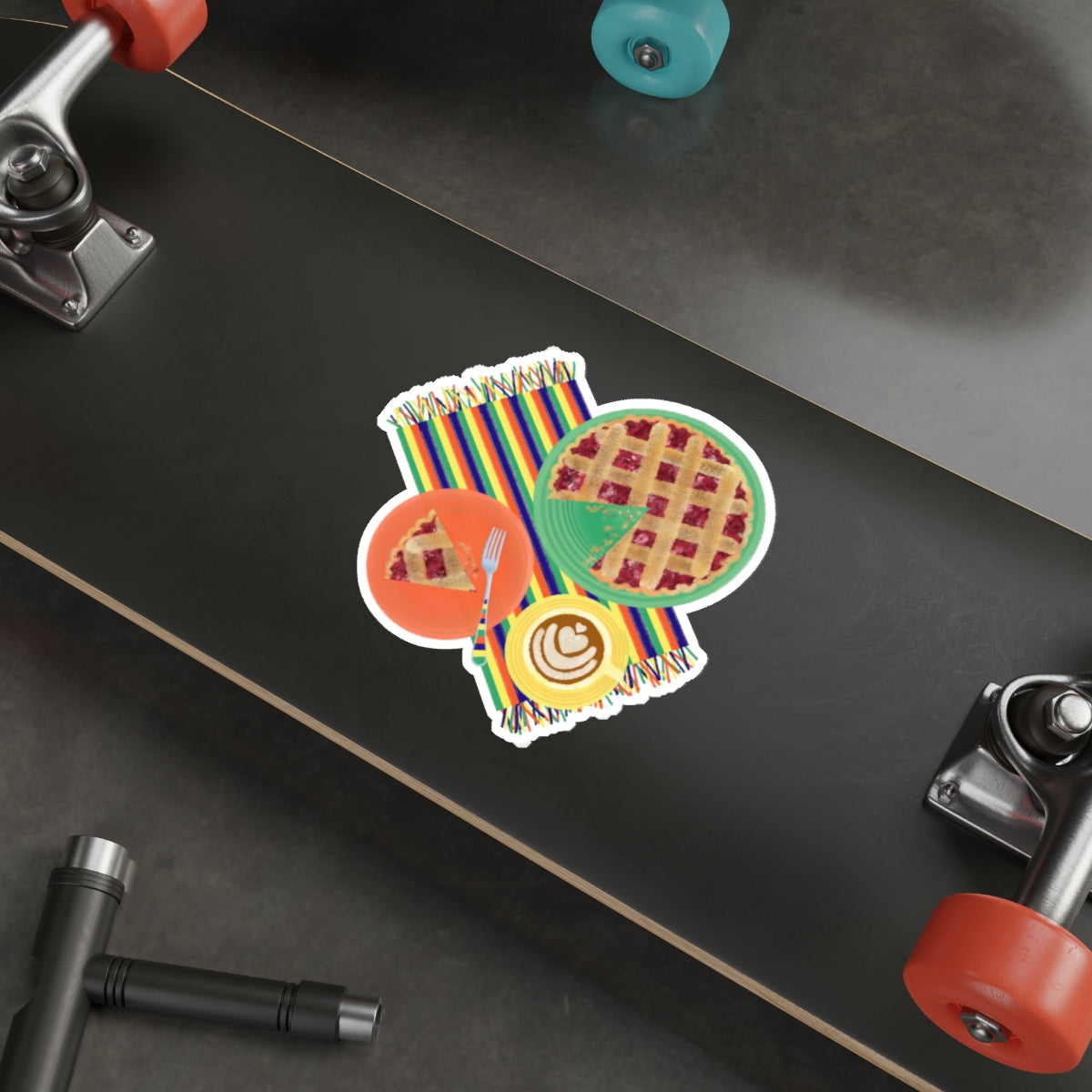 Cherry Pie and Coffee Die Cut Sticker