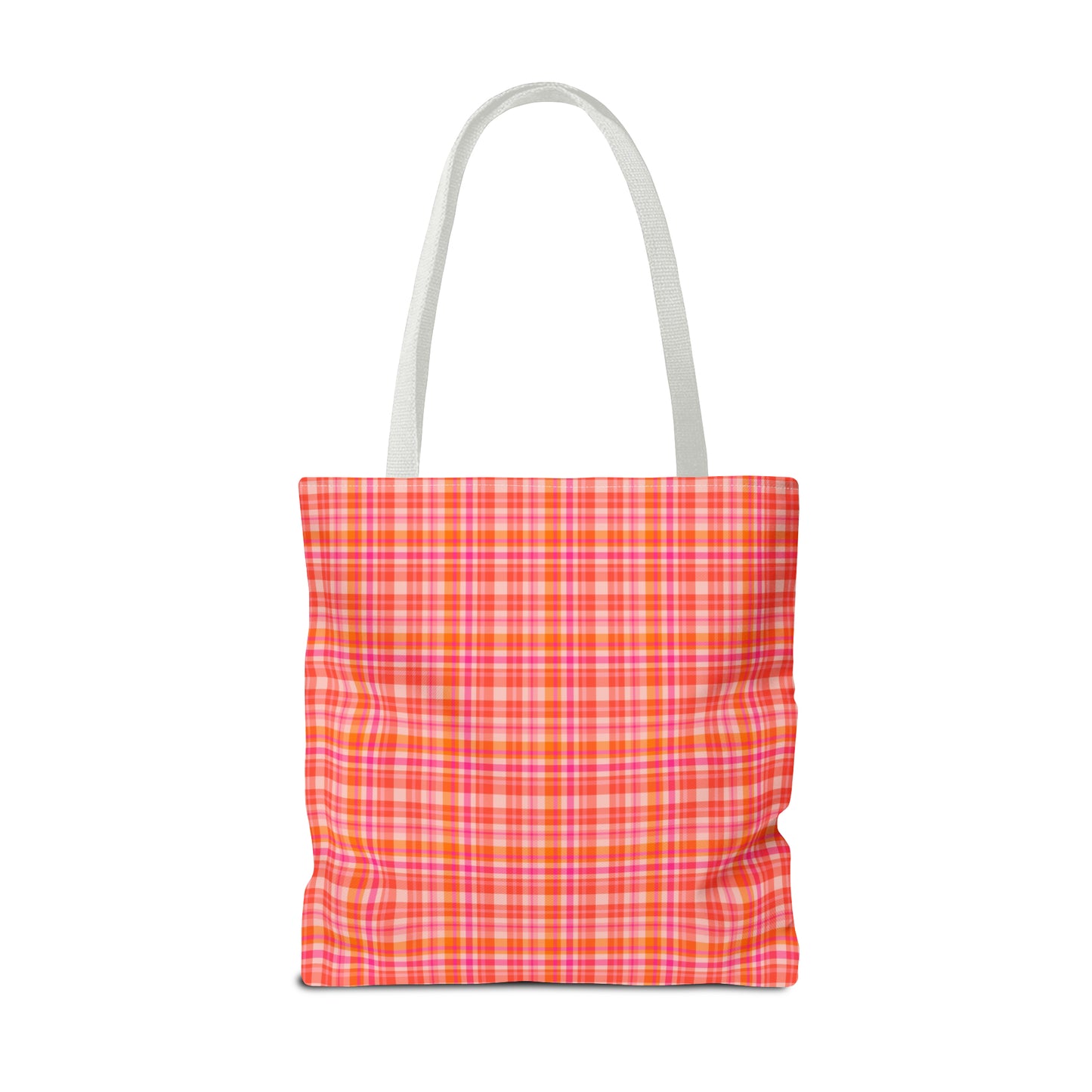 Pink Sunset Plaid Tote Bag