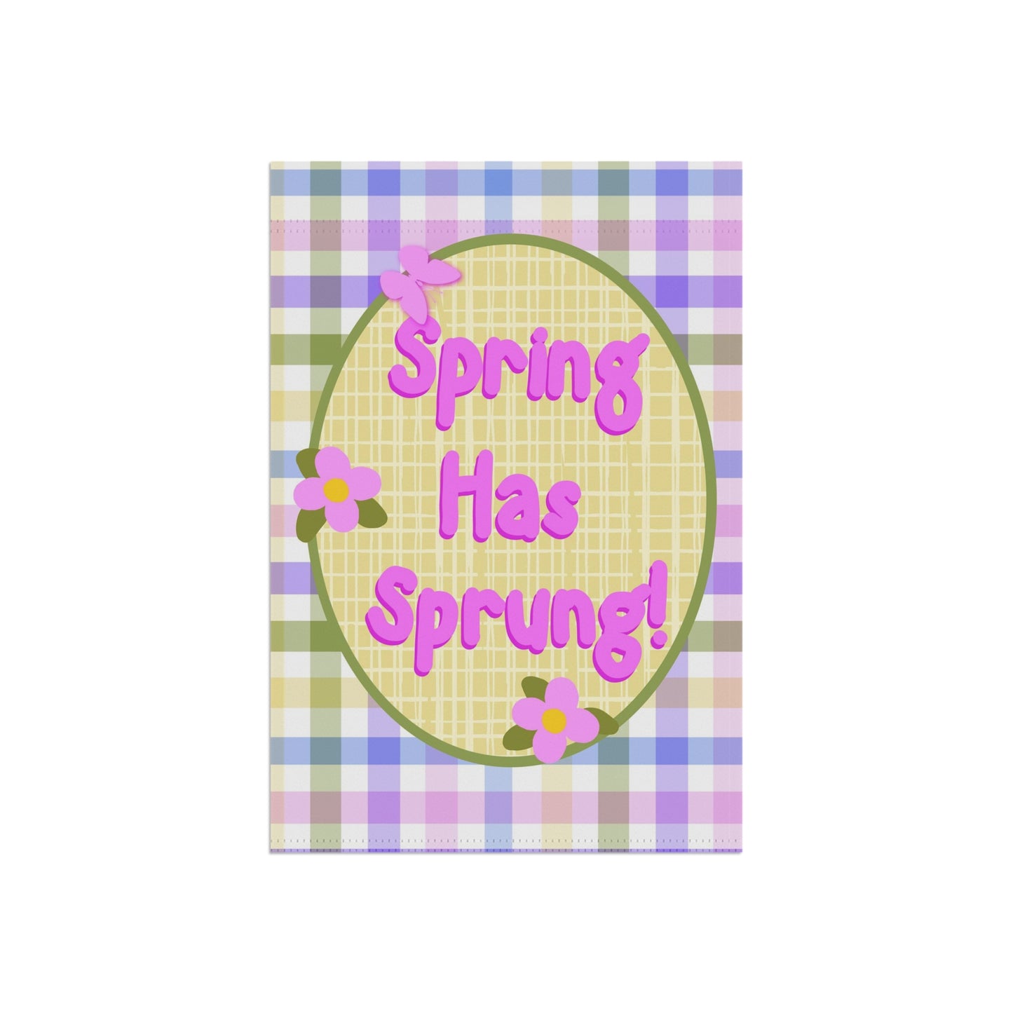 spring Has Sprung - English Garden Plaid - Garden Banner