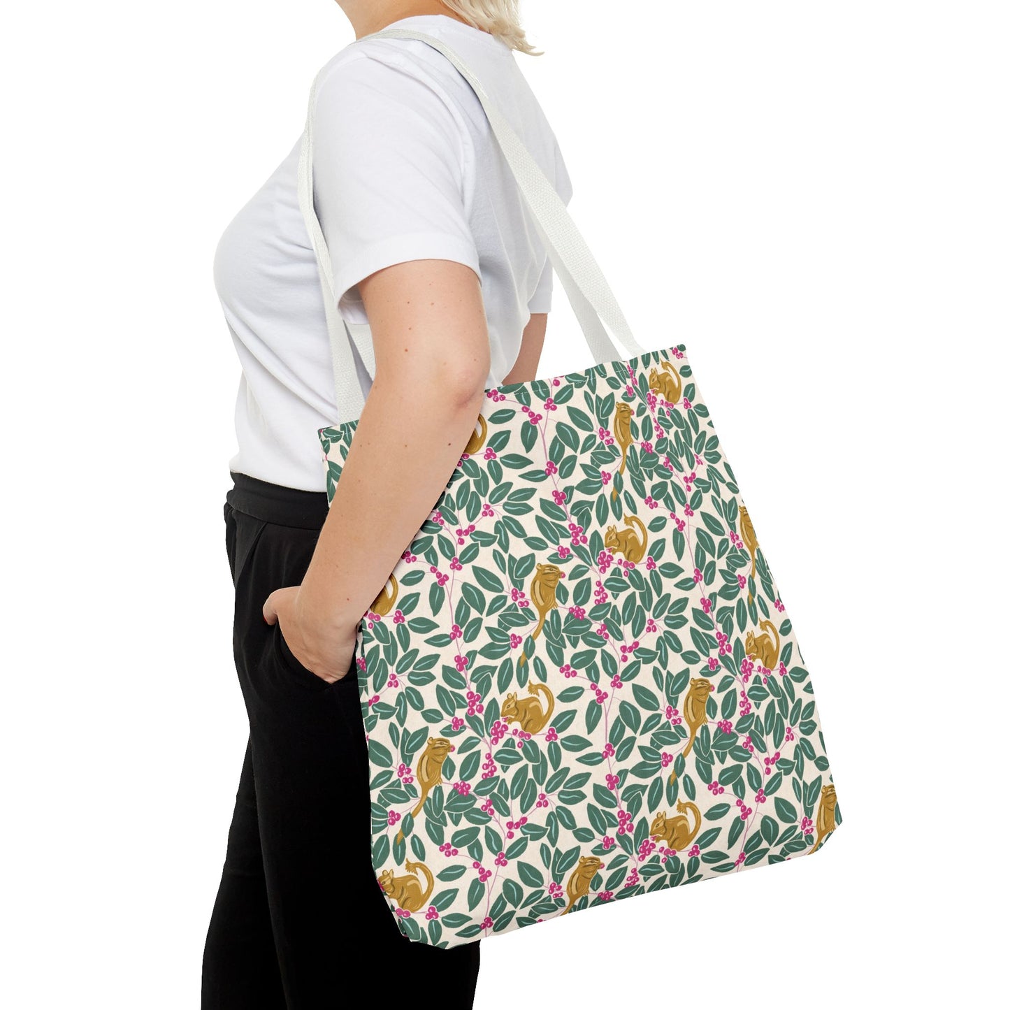 Wintergreen and Chipmunks Tote Bag