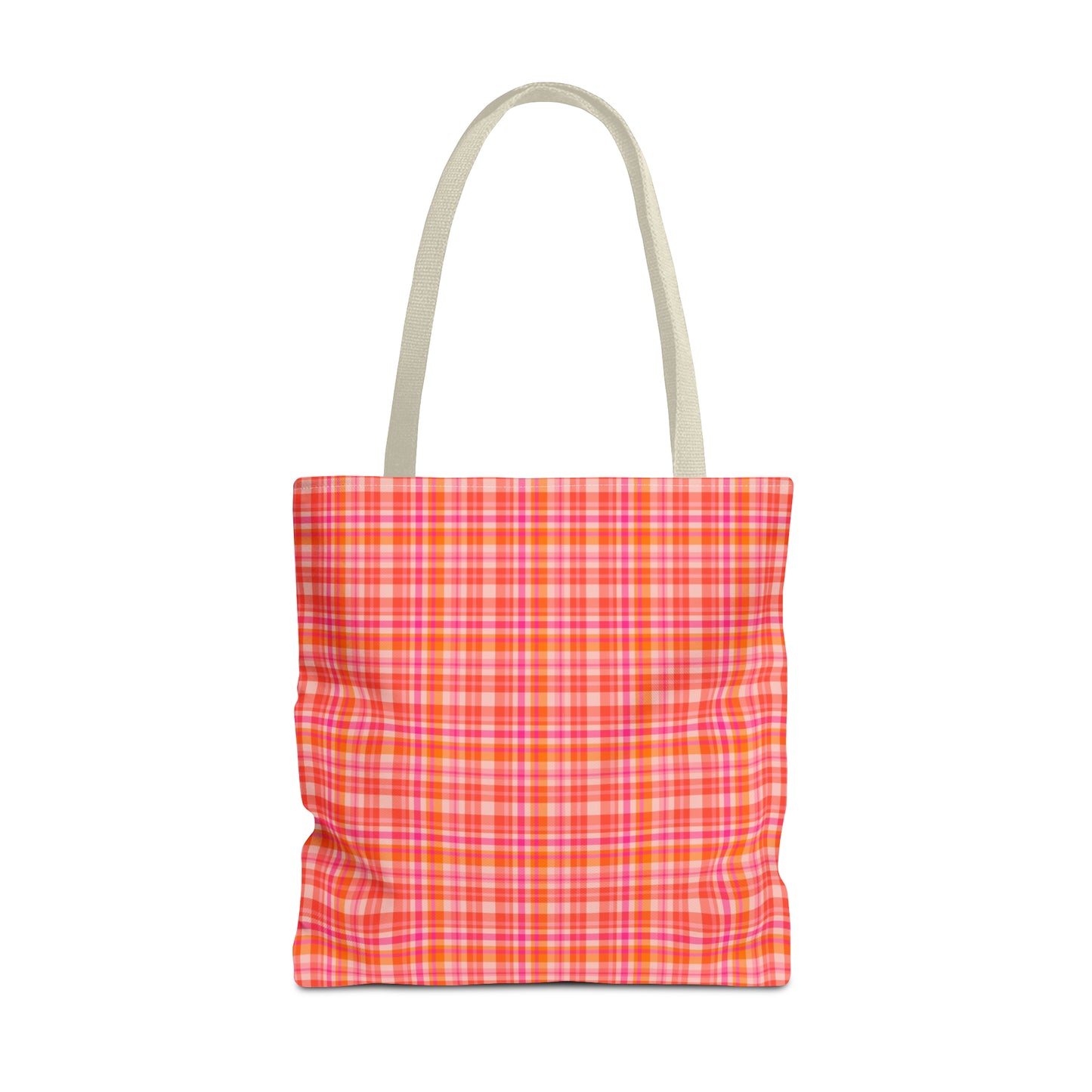 Pink Sunset Plaid Tote Bag