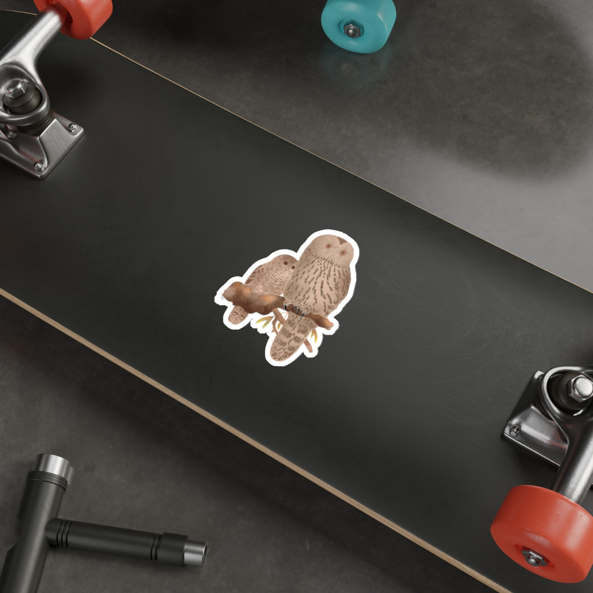 Mom and Baby Owls Die Cut Sticker