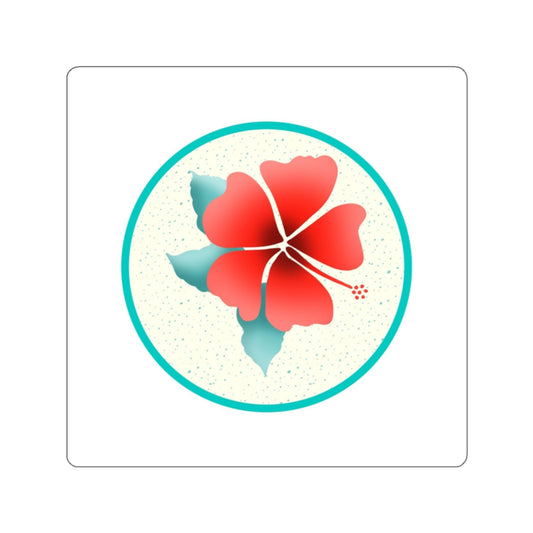 Hibiscus Flowers - Red Hibiscus Die-Cut Stickers