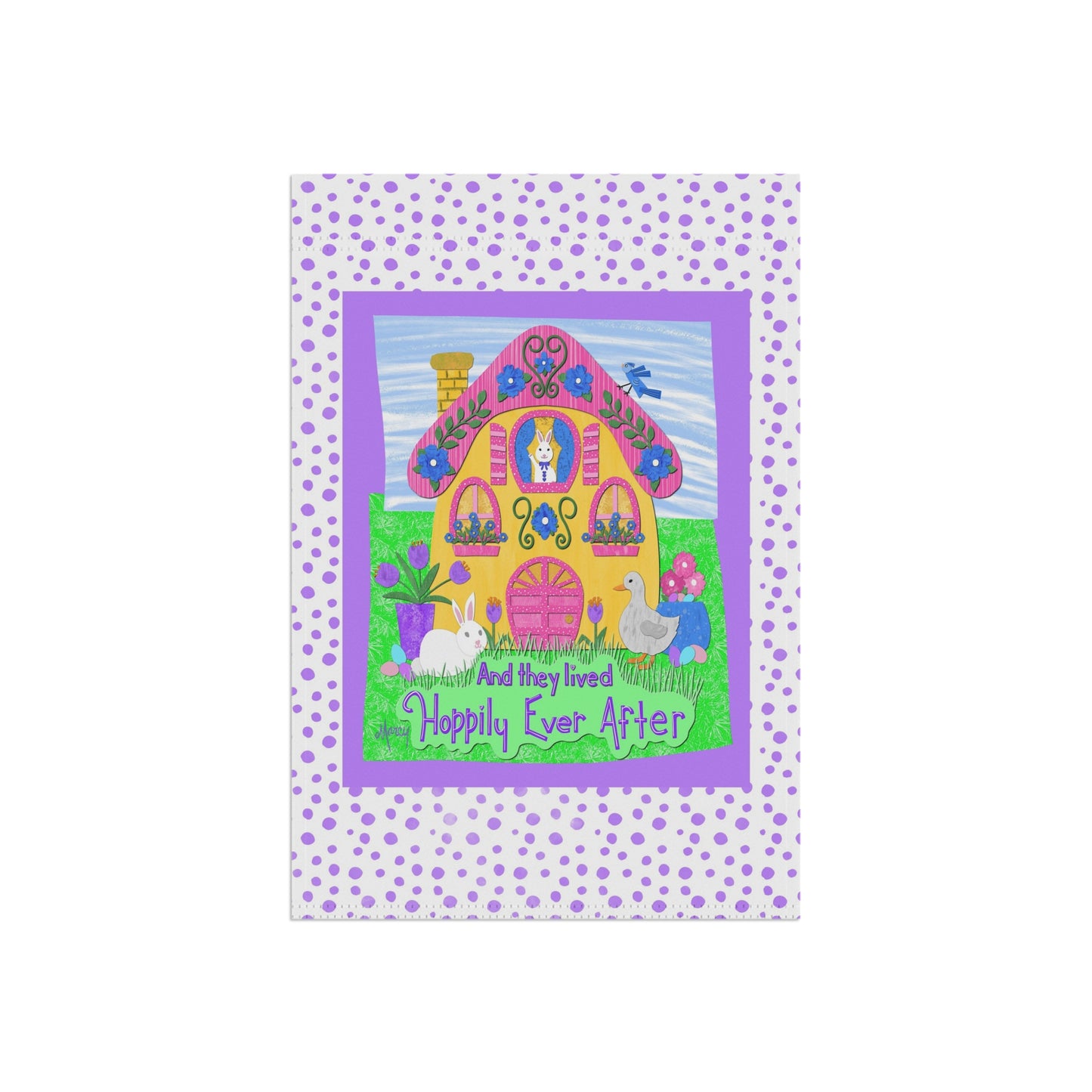 Bunny Cottage Collage Garden Banner