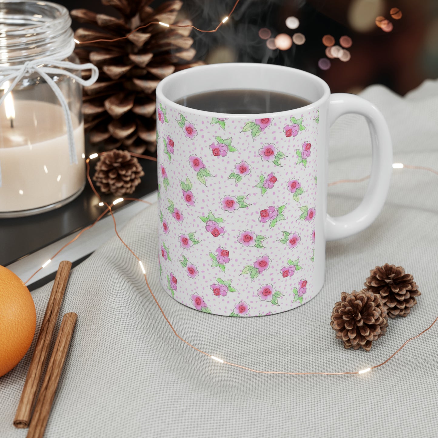 Maria’s Pink Roses Mug Ceramic Mug 11oz