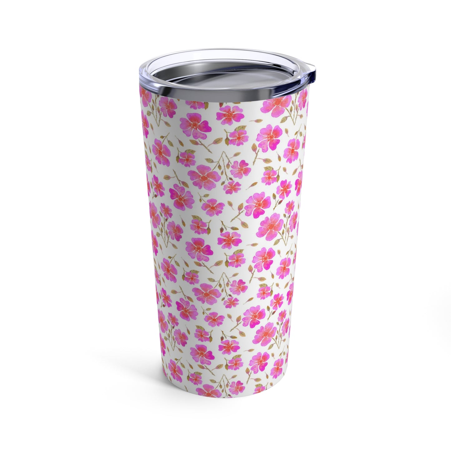 Hot Pink Wild Roses Tumbler 20oz