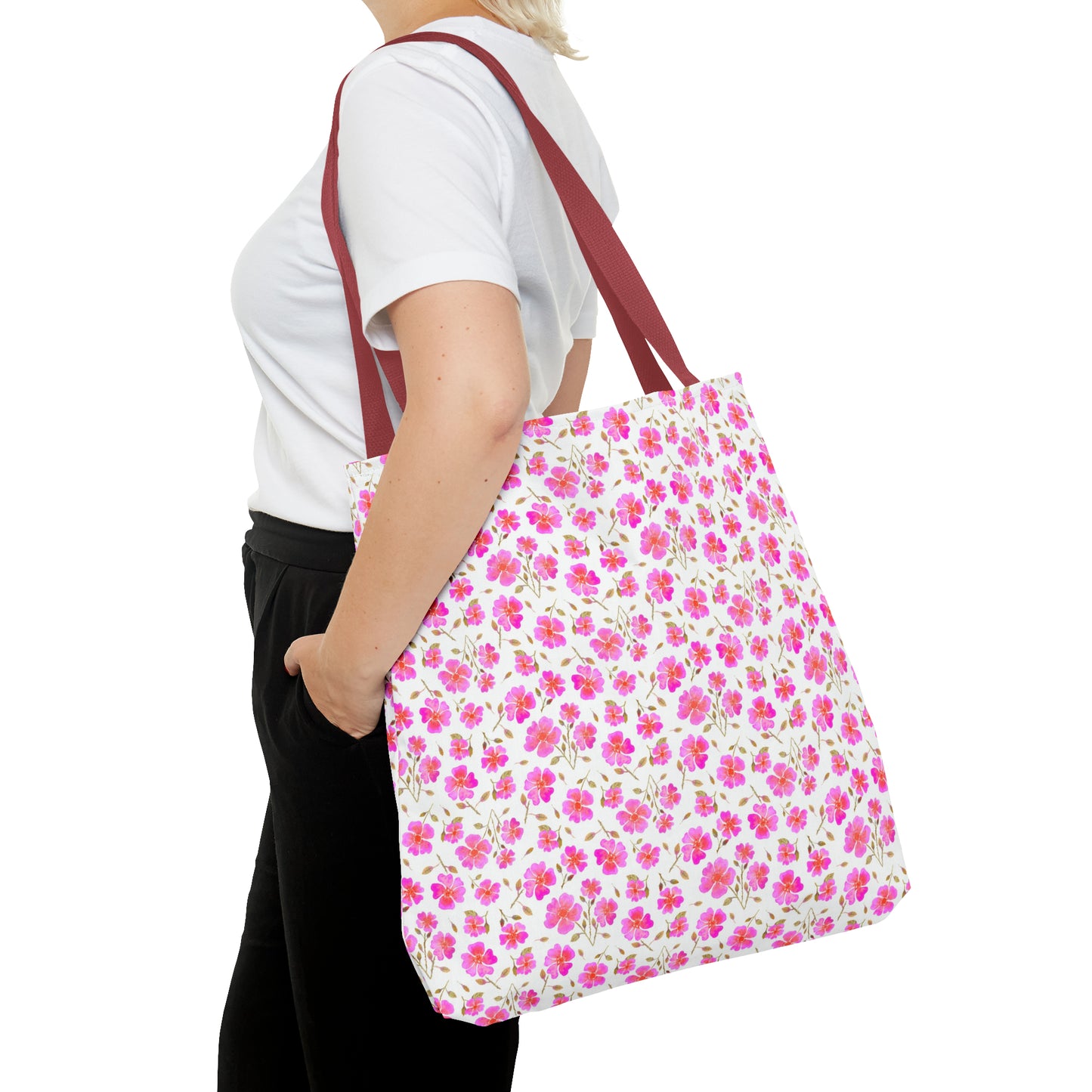 Hot Pink Wild Roses Tote Bag