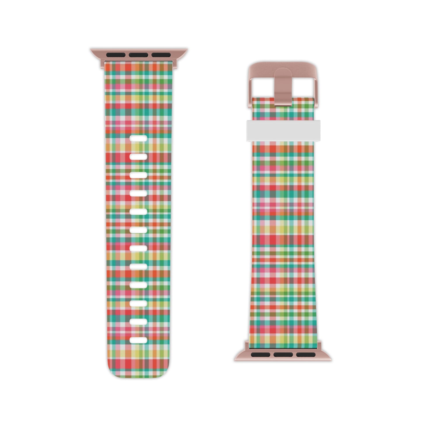 Hibiscus Garden Plaid Watch Band for Apple Watch