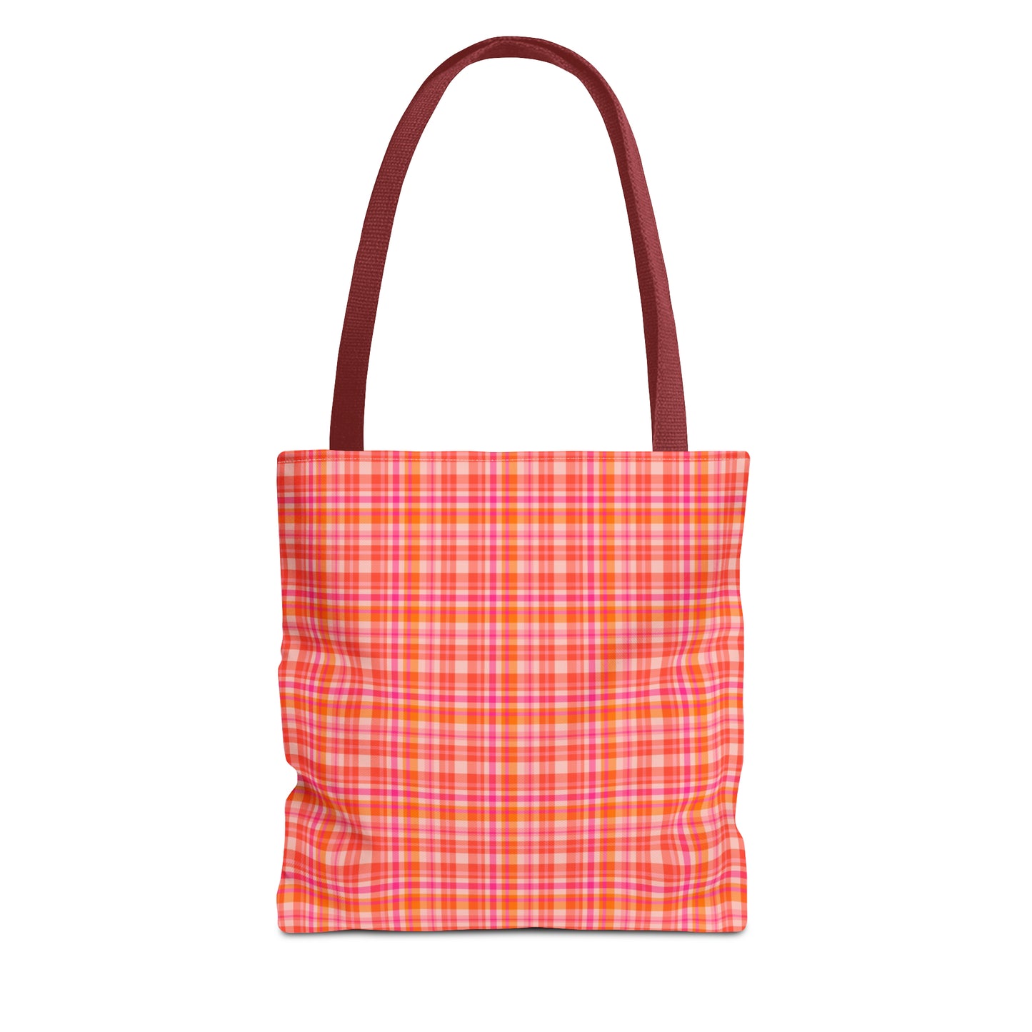 Pink Sunset Plaid Tote Bag