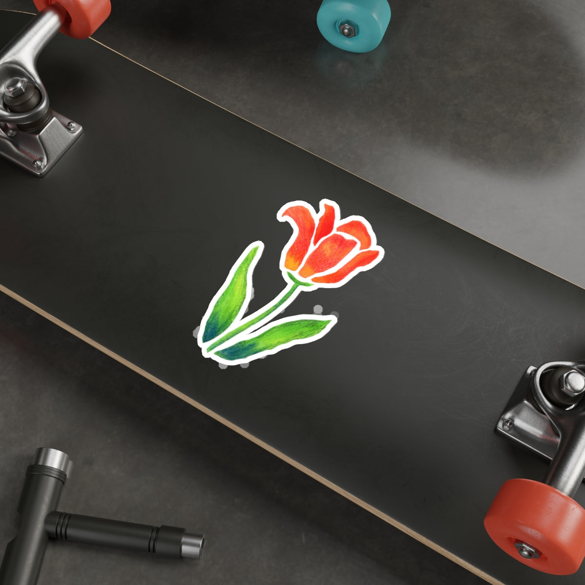 Red Tulip Die Cut Sticker