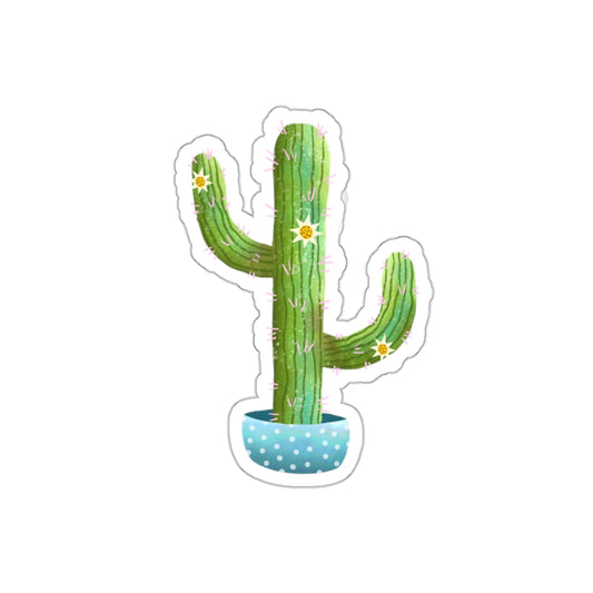 Frida Cactus Potted Saguaro Cactus Die-Cut Stickers