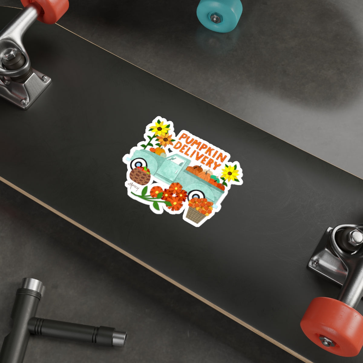 Pumpkin Delivery Collage Die Cut Sticker