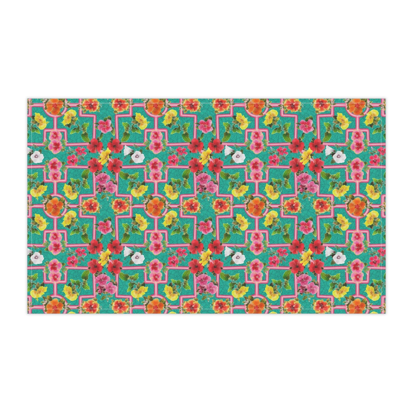 Formal Hibiscus Garden Kitchen Towel