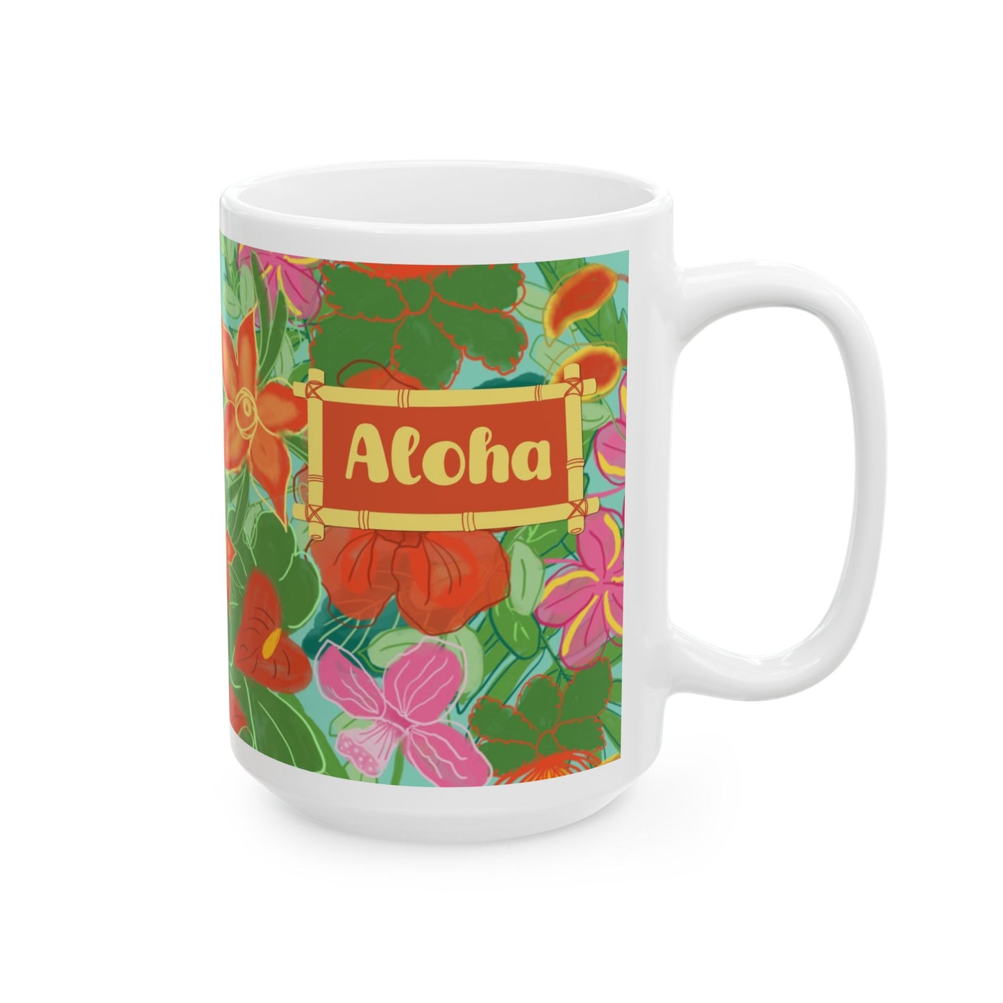 Tropical Flowers Ceramic Mug 11oz & 15oz