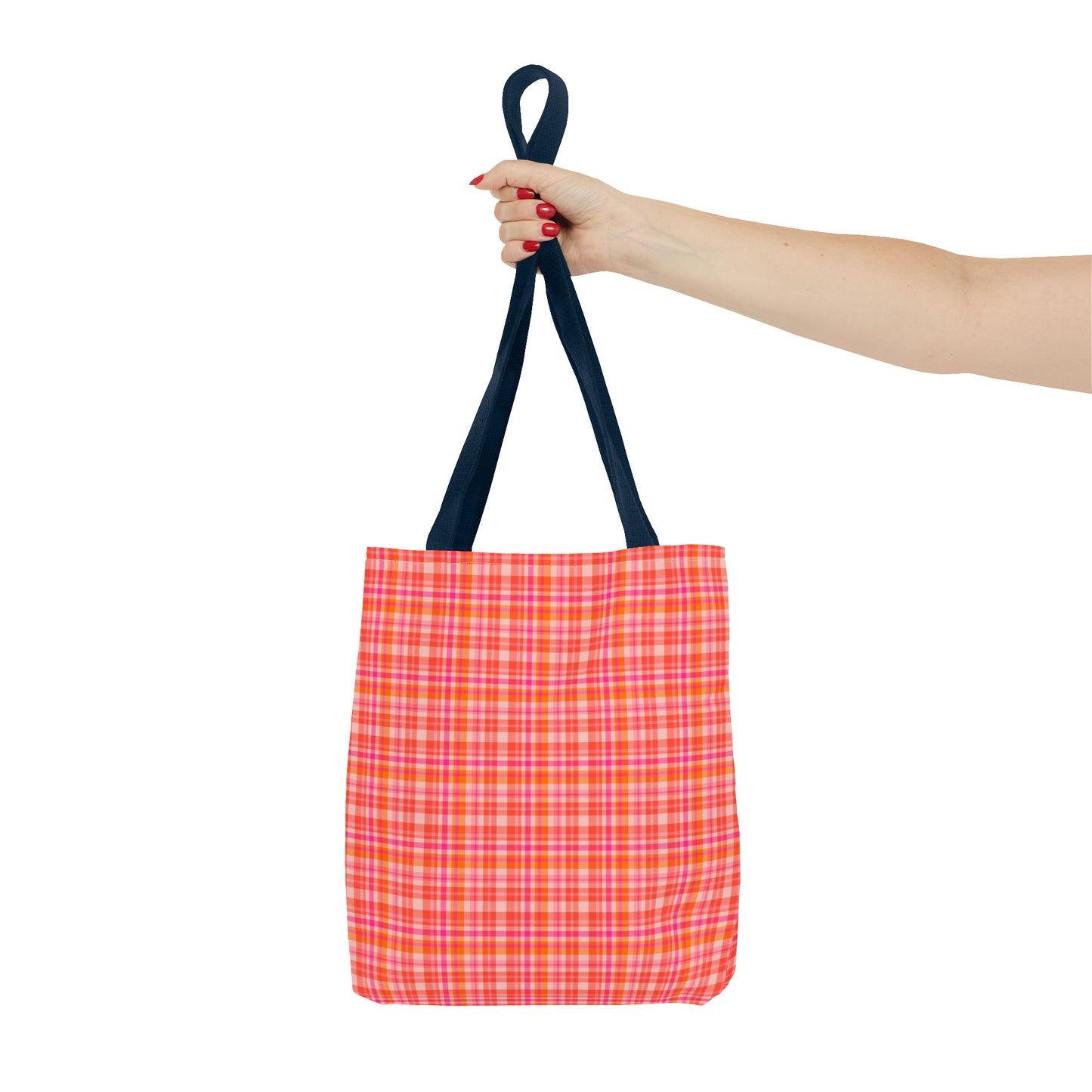 Pink Sunset Plaid Tote Bag