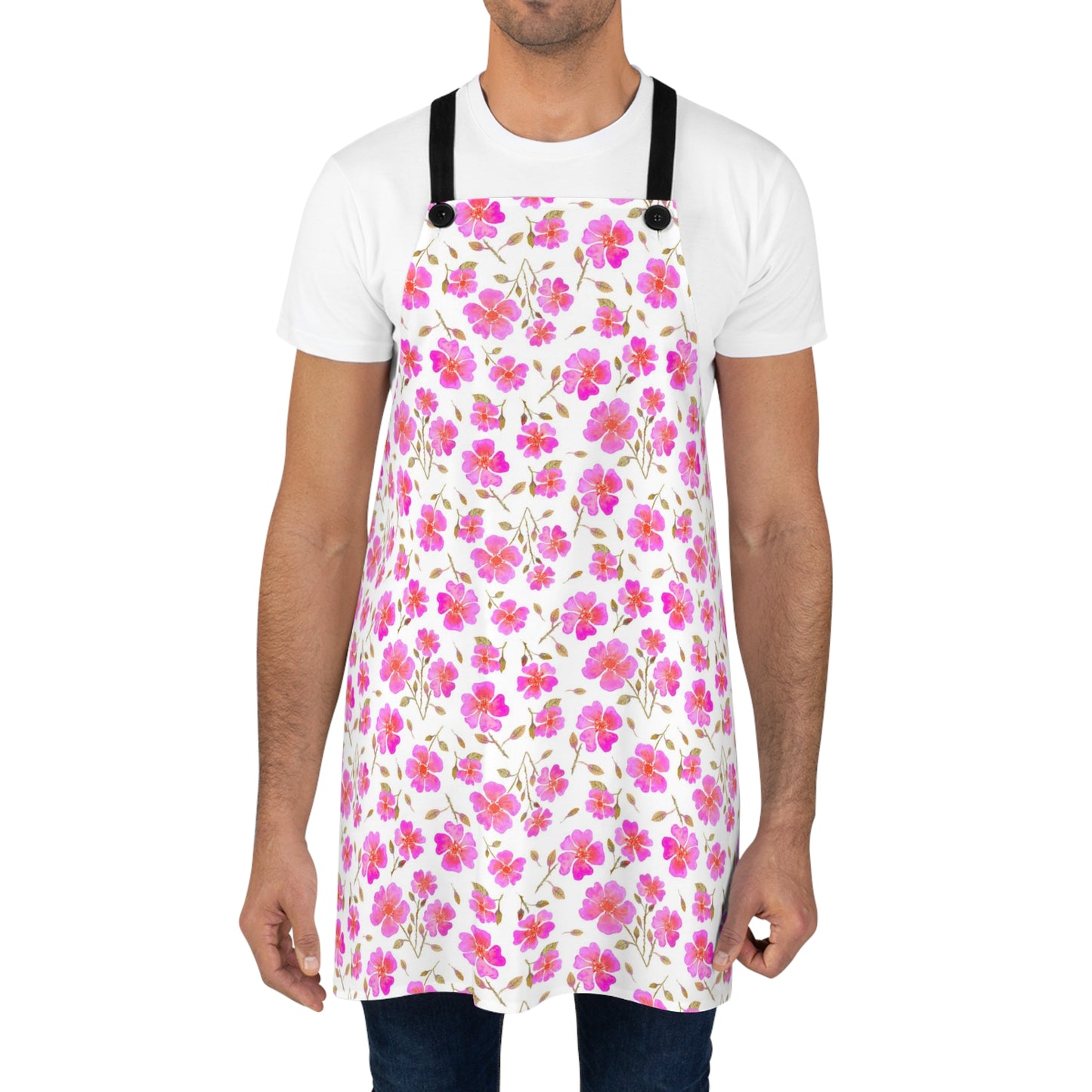 Hot Pink Wild Roses Apron