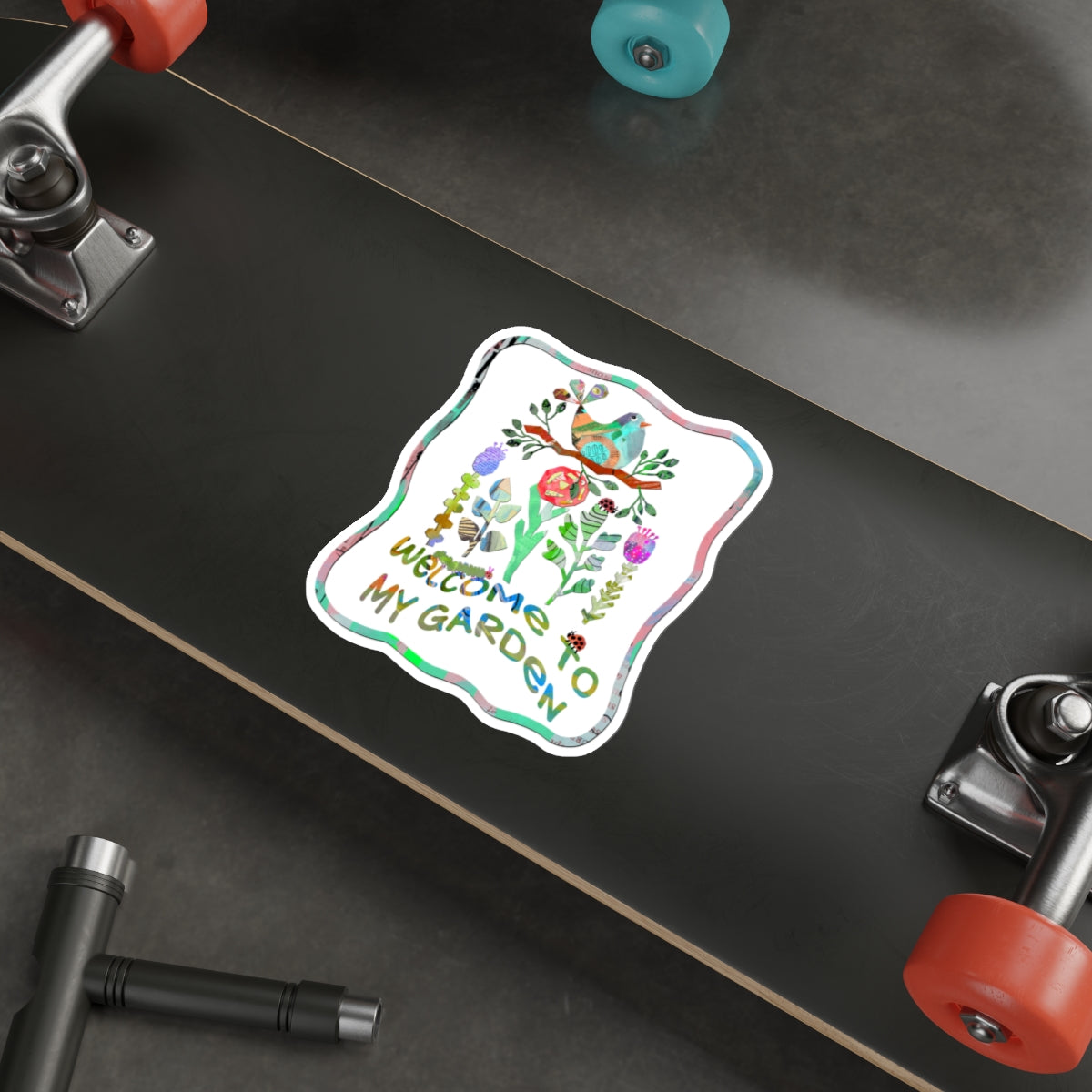 Welcome to My Garden Collage Die Cut Sticker