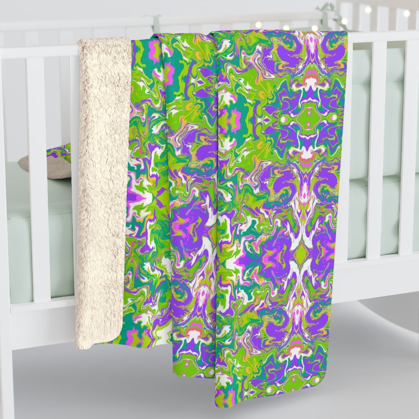 Boho Spring Garden Sherpa Fleece Blanket