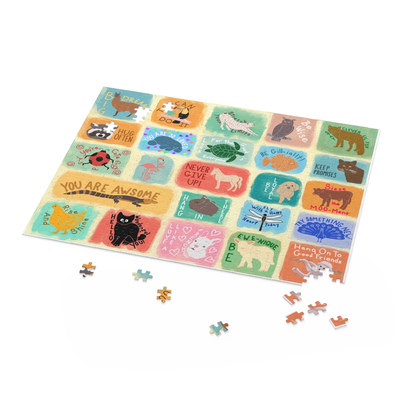 Kids Inspirational Animal Puzzle (120, 252, 500-Piece) | Kids Positive Quotes Puzzle | Kids Encouraging Words Puzzle