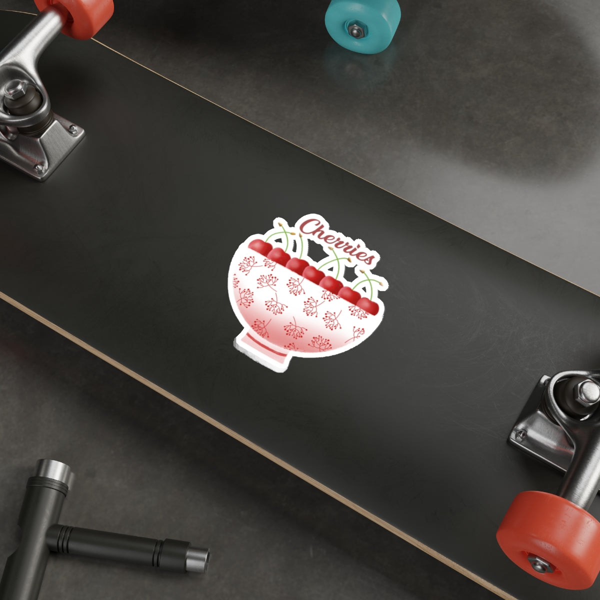 Bowl of Cherries Die Cut Sticker