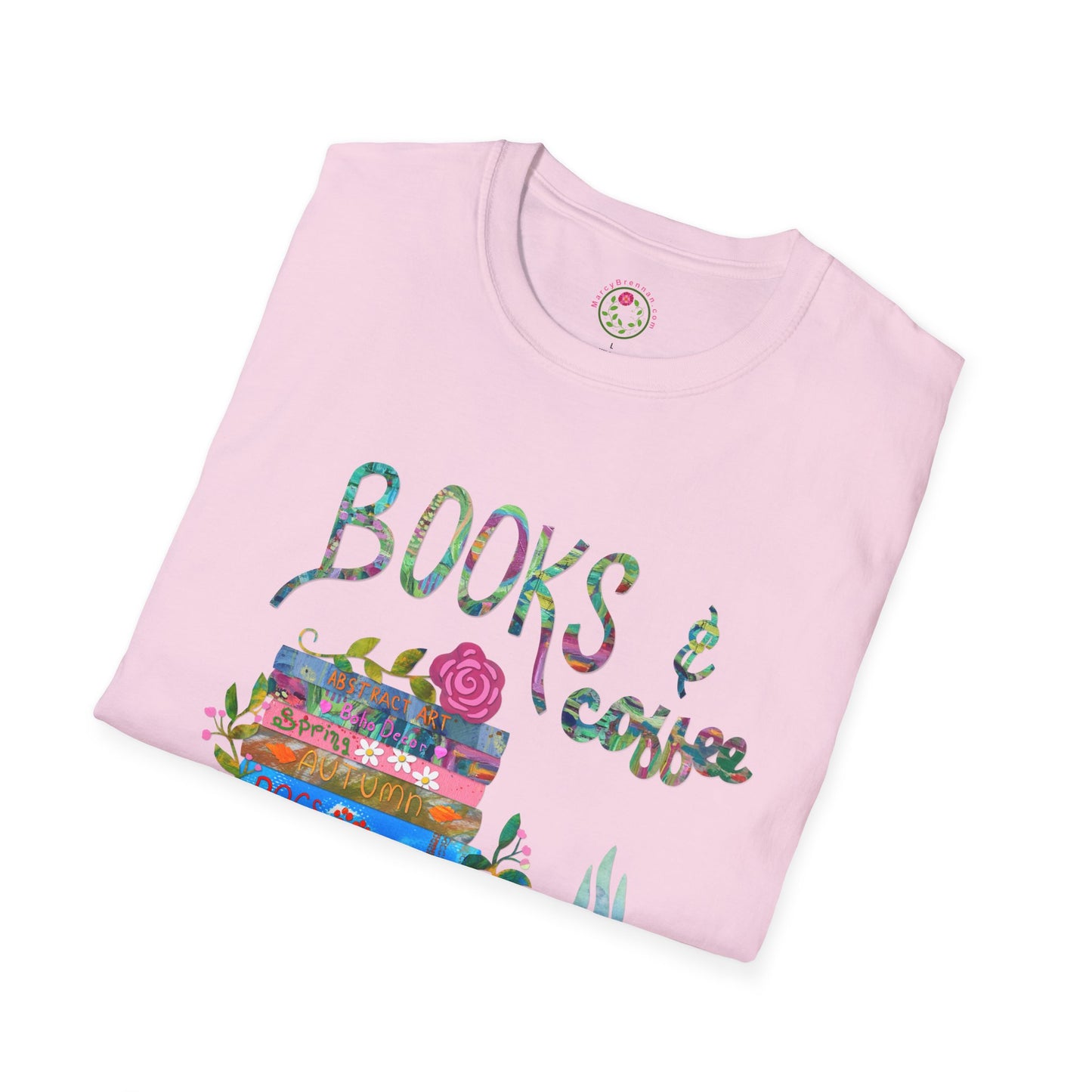 Books and Coffee Collage Collage Softstyle T-Shirt