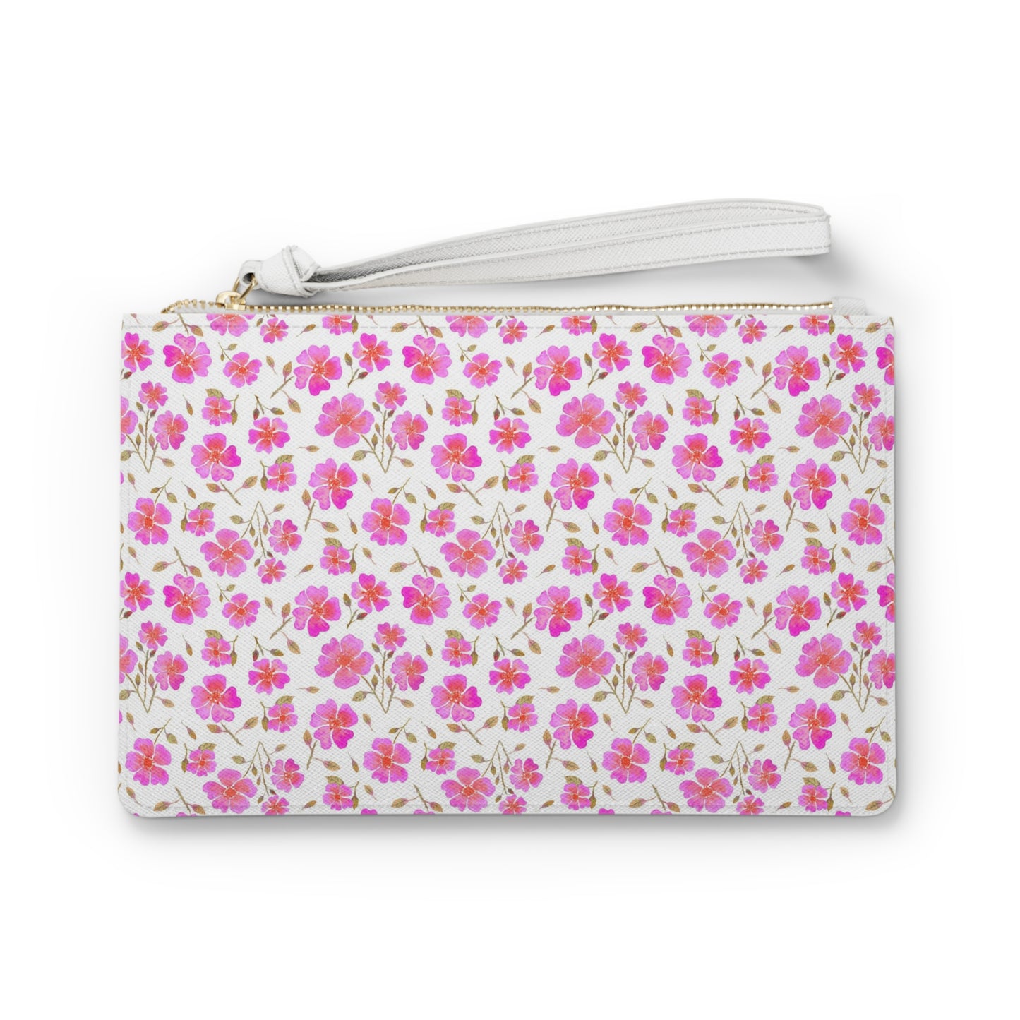 Hot Pink Wild Roses Clutch Bag