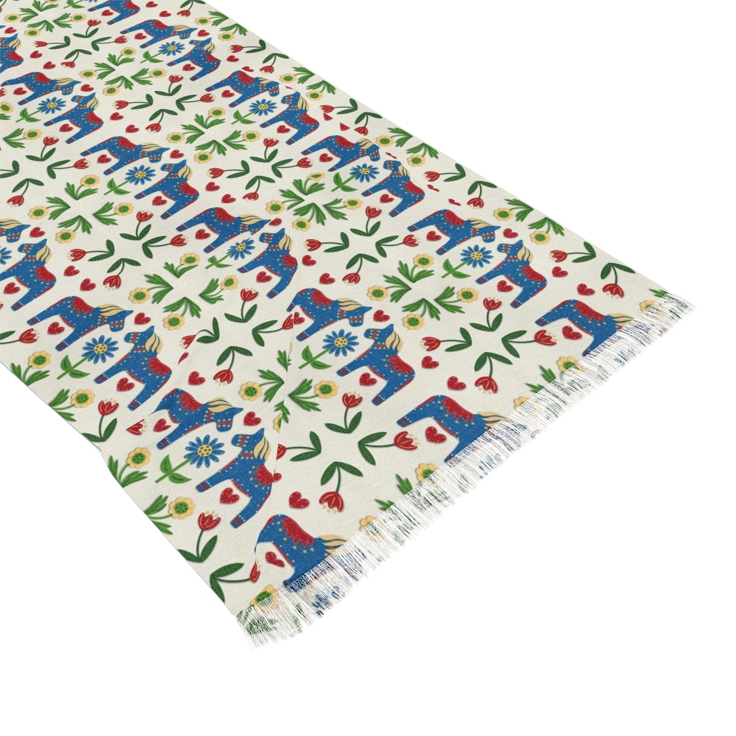 Swedish Folk Art Dala Horse Light Scarf