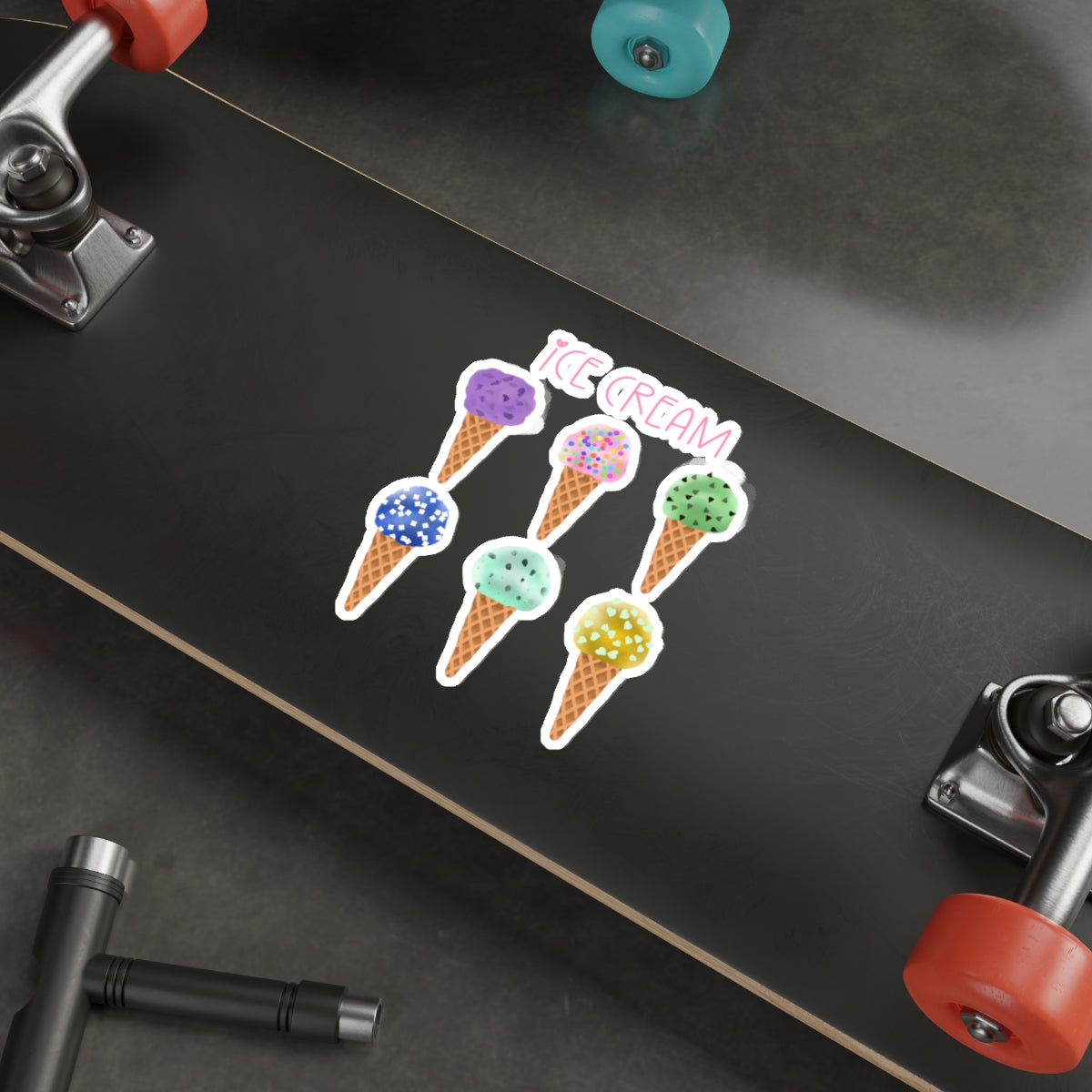 Ice Cream Cones Die Cut Sticker