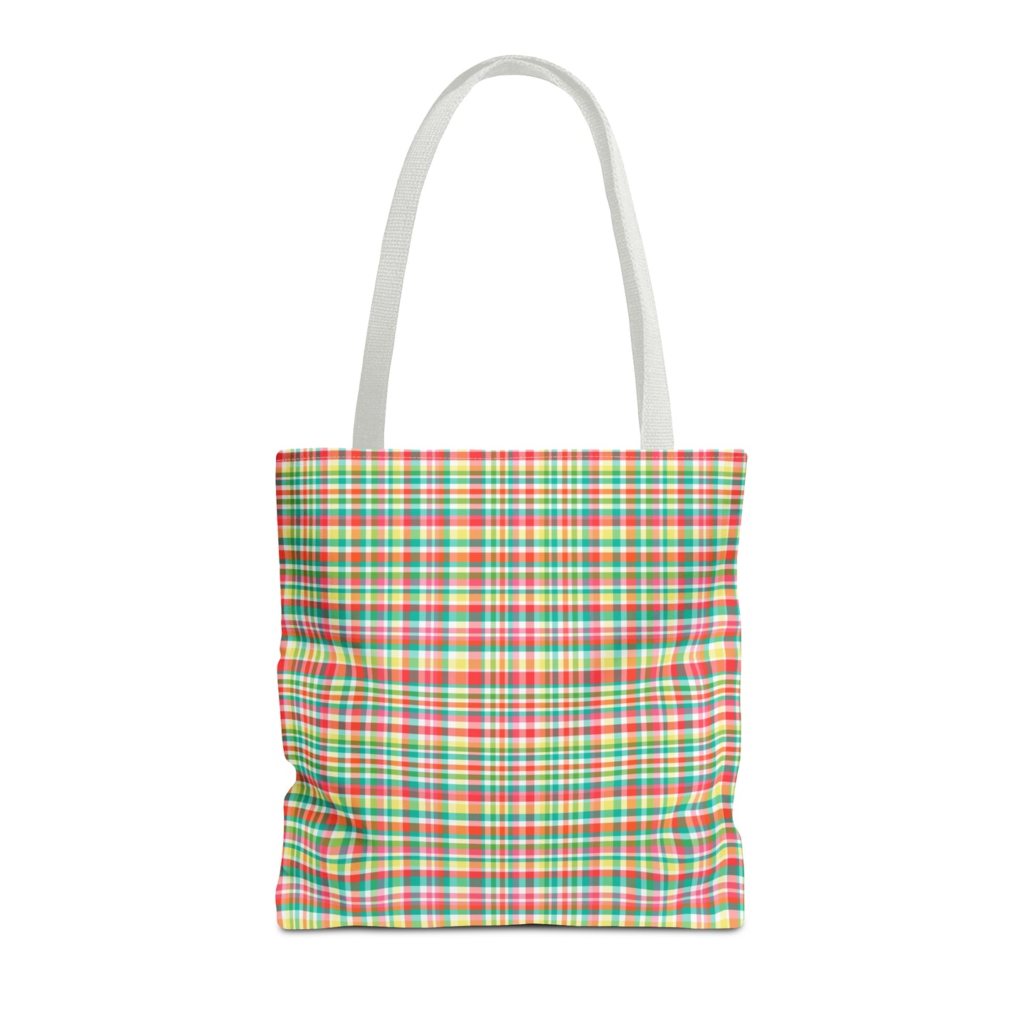 Hibiscus Garden Plaid Tote Bag