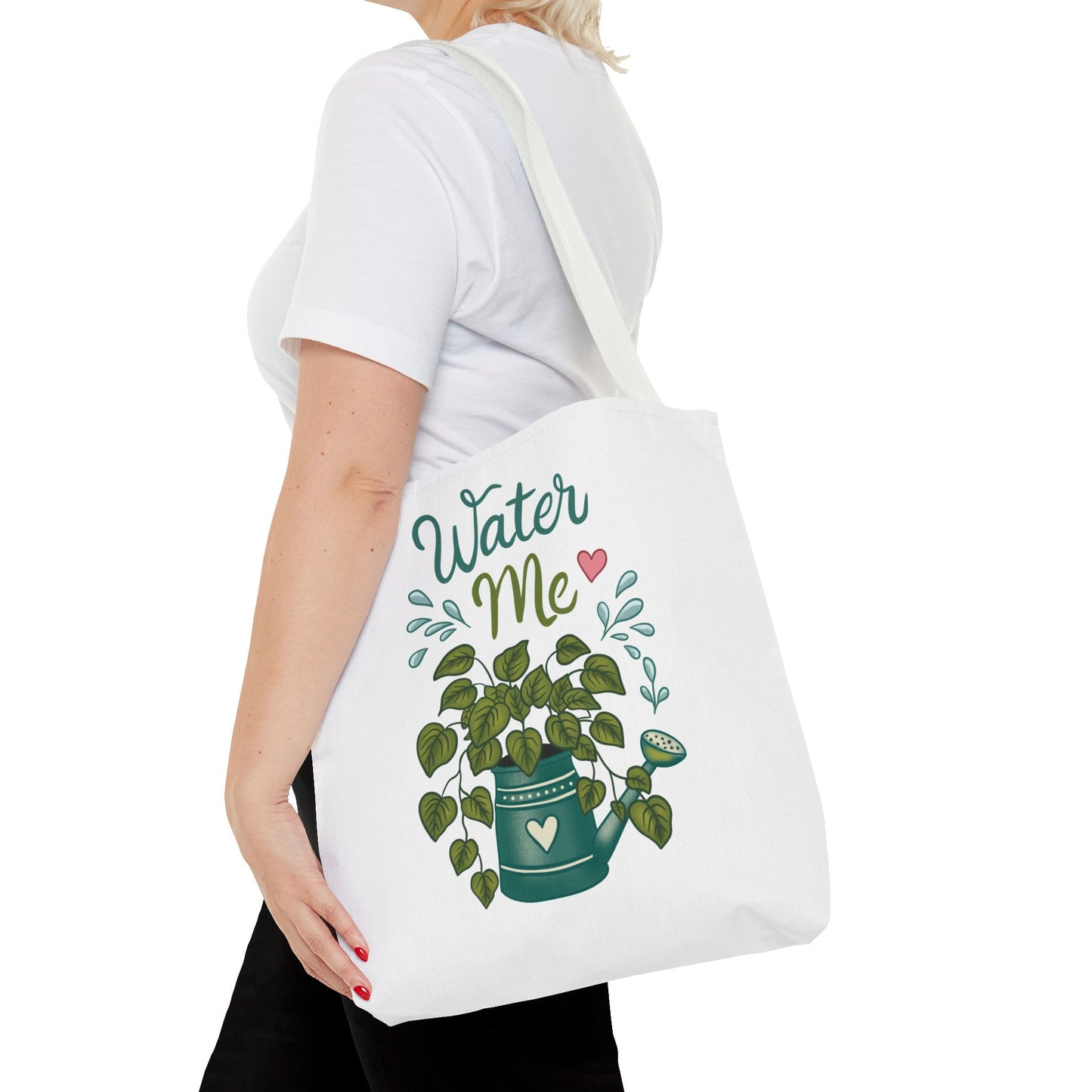 Water Me Plant Tote Bag — Cute Watering Can & Houseplant Eco Grocery Bag