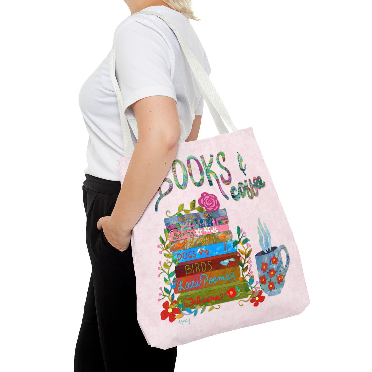 Books and Coffee Collage Tote Bag