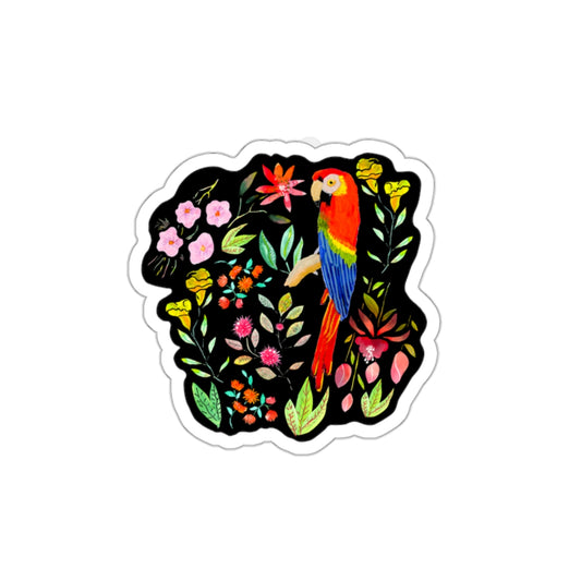 Frida Flowers and Parrot Die-Cut Stickers