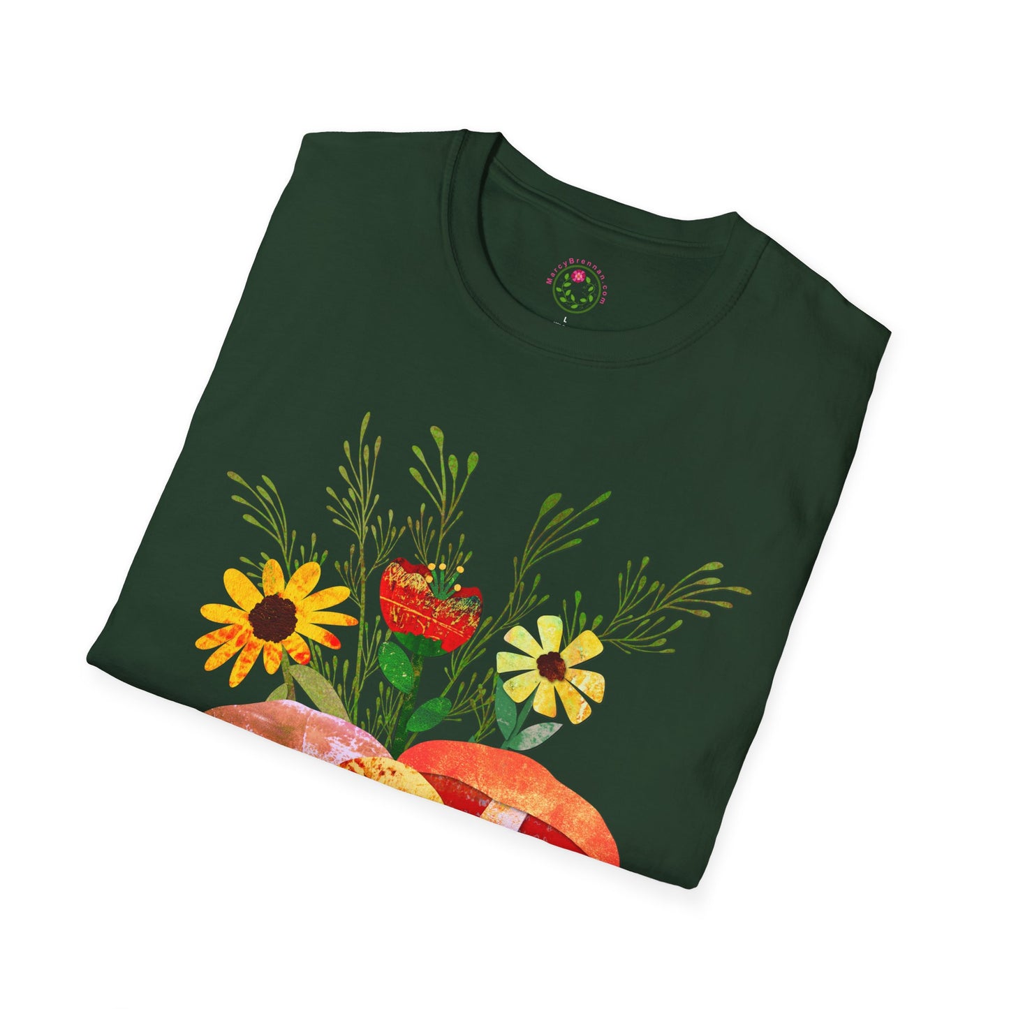 Shrooms n Fleurs Collage Collage Softstyle T-Shirt