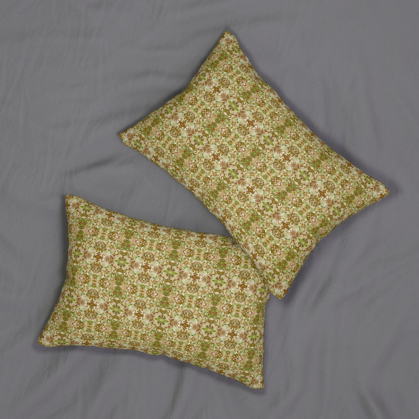 Boho Tea Garden Spun Polyester Lumbar Pillow