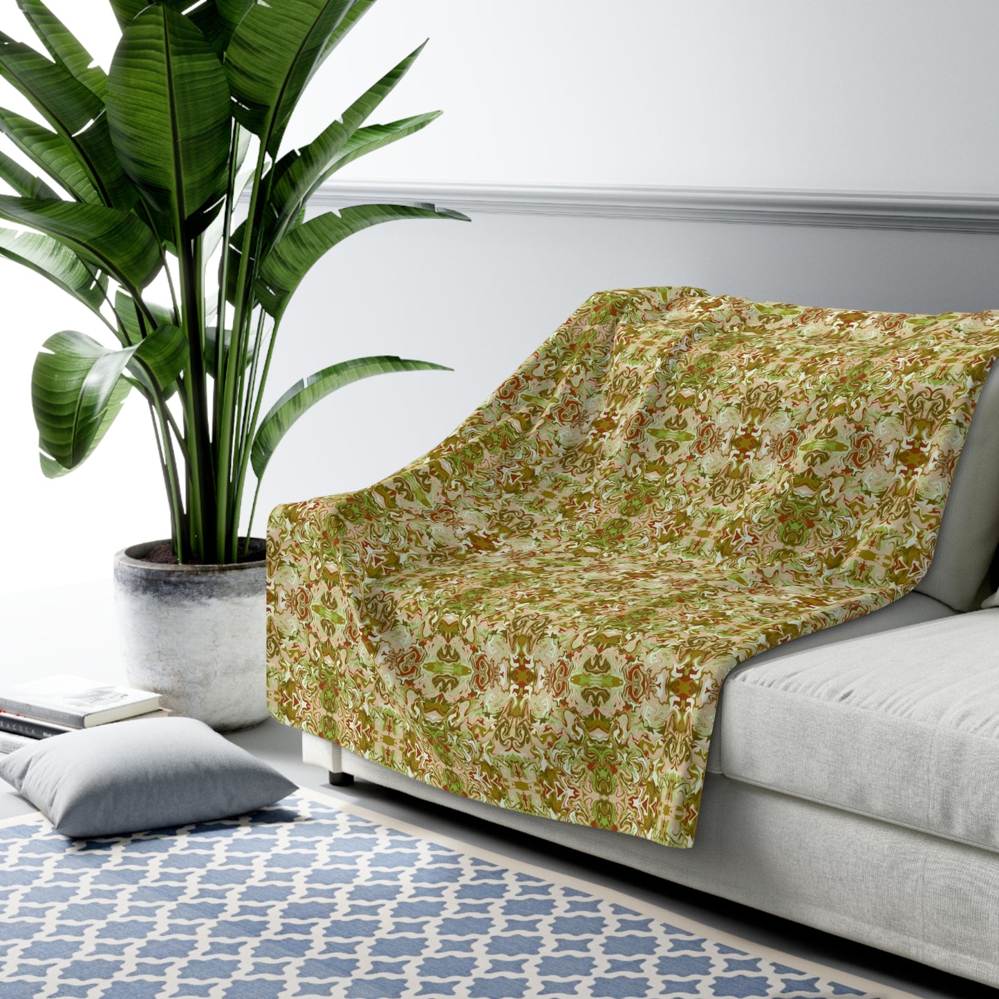 Boho Tea Garden Sherpa Fleece Blanket