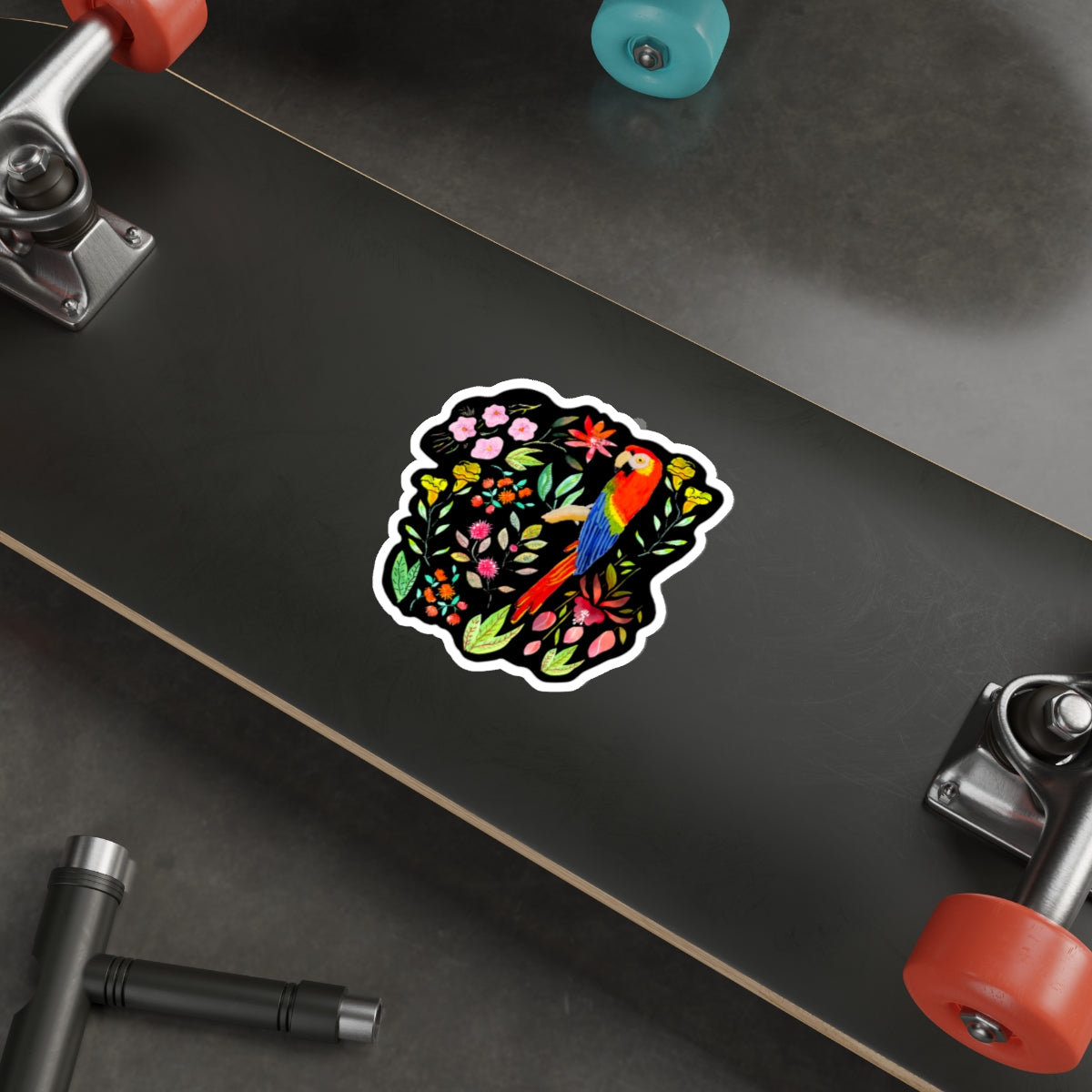 Frida Flowers and Parrot Die-Cut Stickers