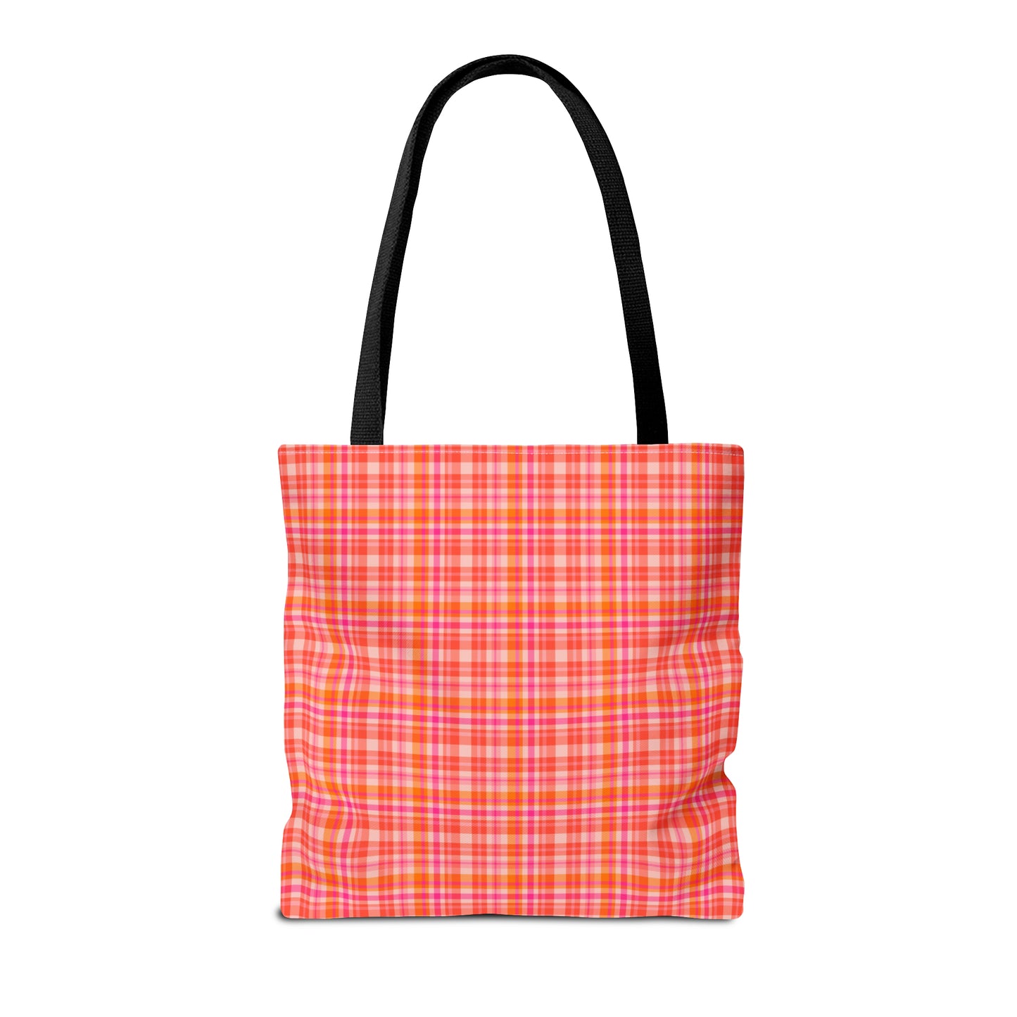 Pink Sunset Plaid Tote Bag