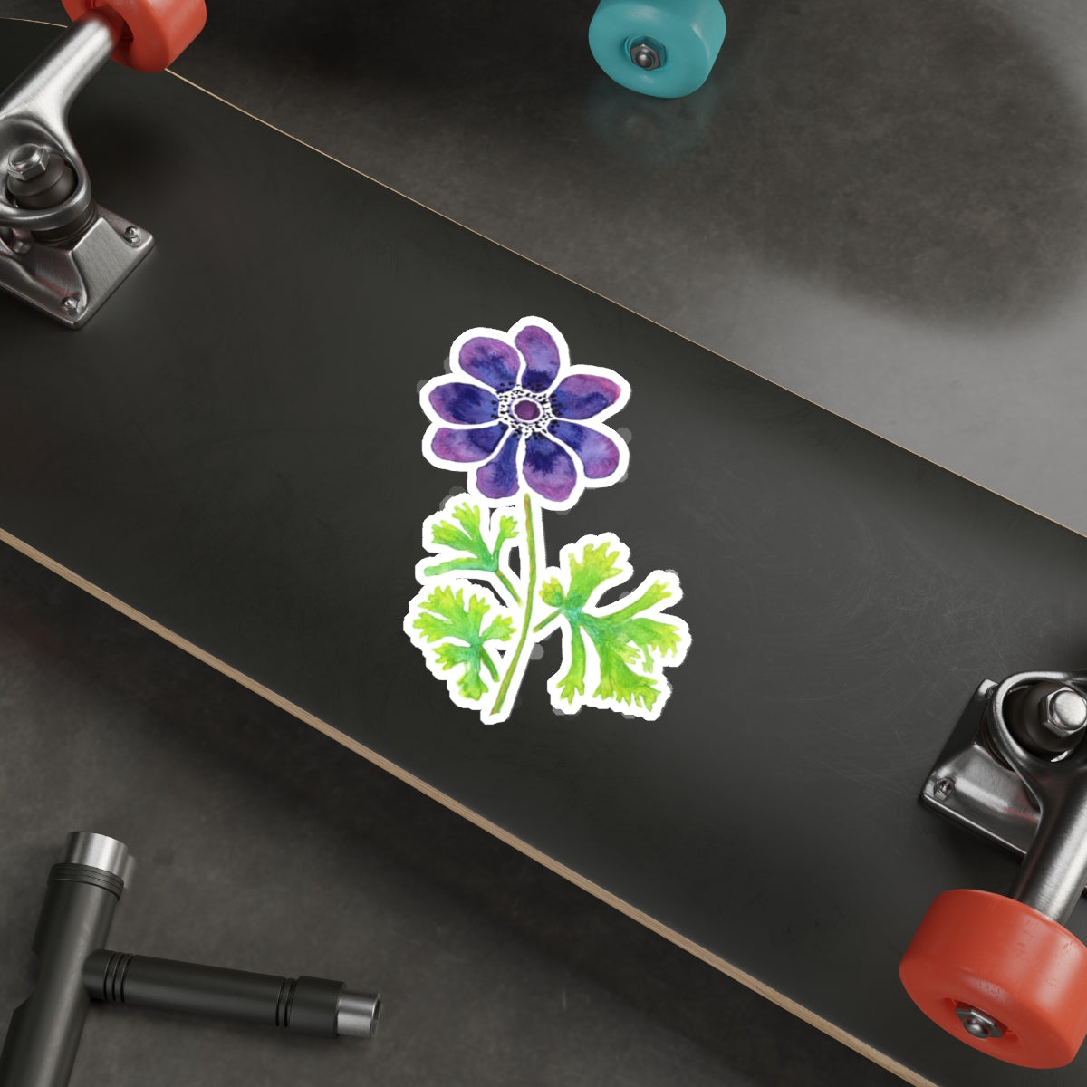 Purple Anemone Die Cut Sticker