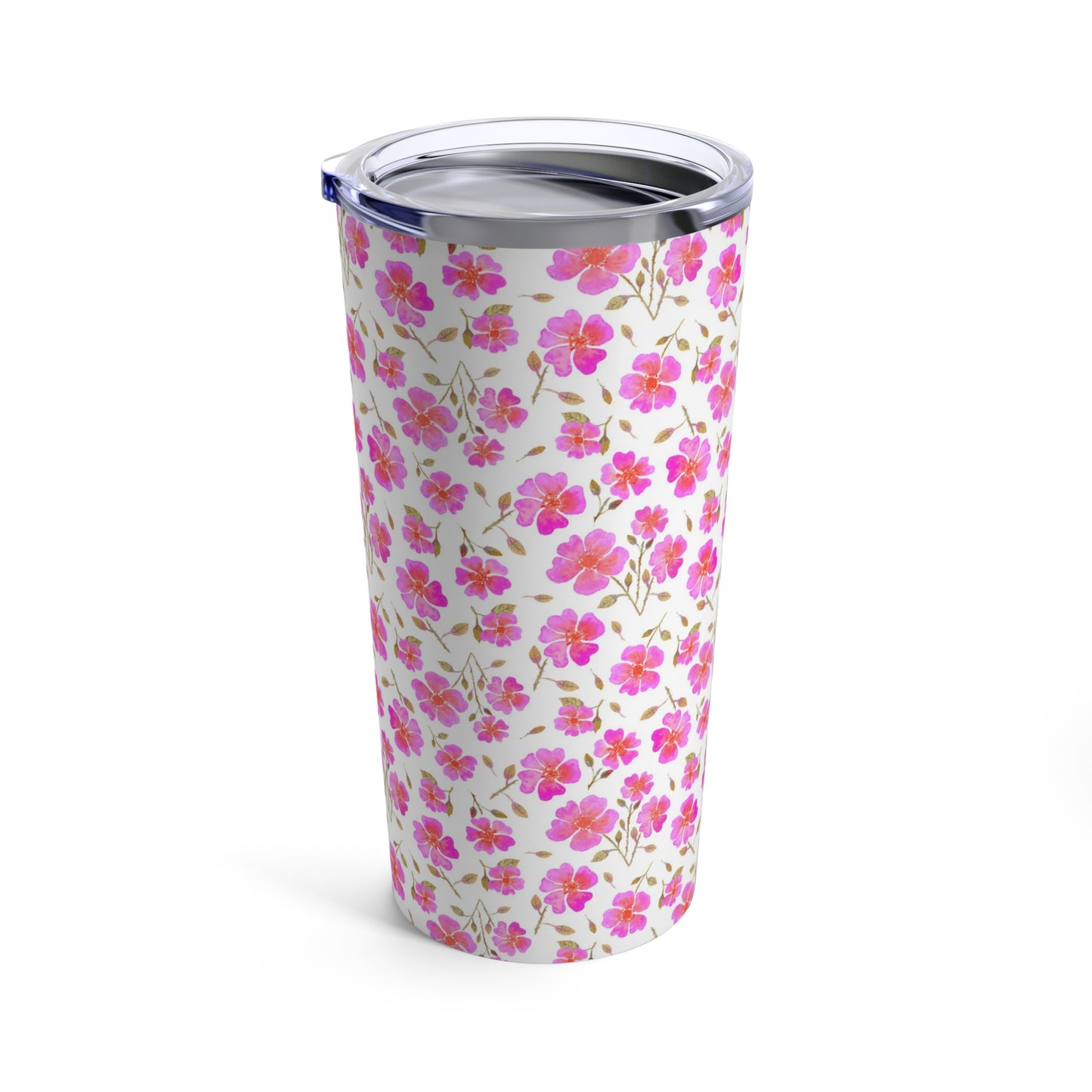 Hot Pink Wild Roses Tumbler 20oz