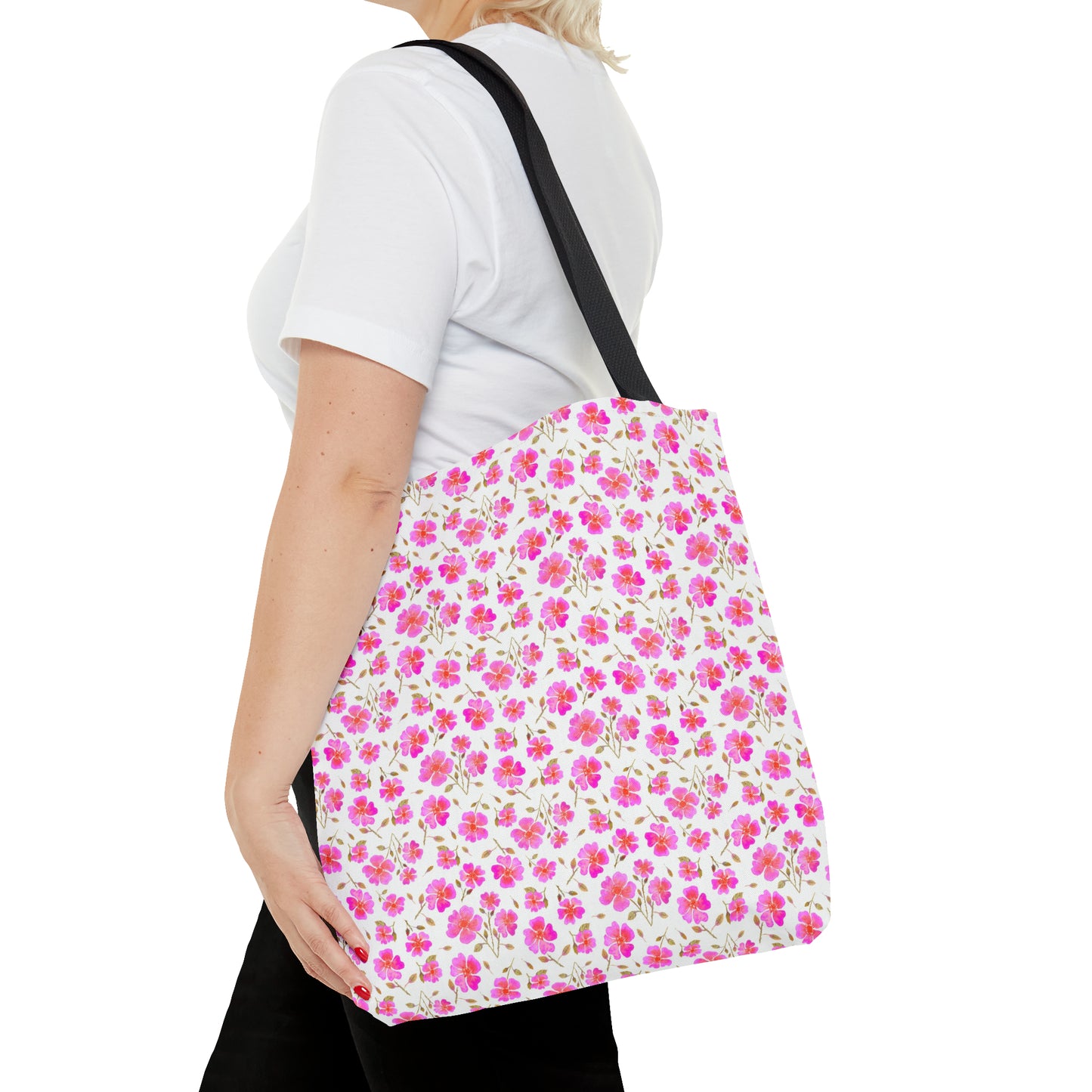 Hot Pink Wild Roses Tote Bag