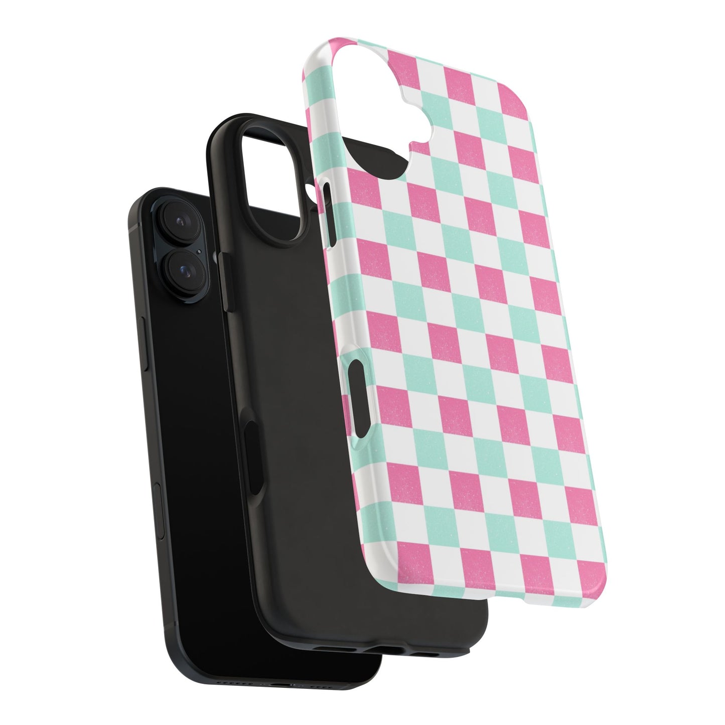 Pastel Christmas Checks Tough Phone Cases