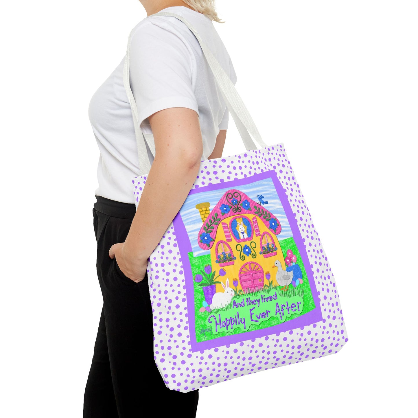 Bunny Cottage Collage Tote Bag