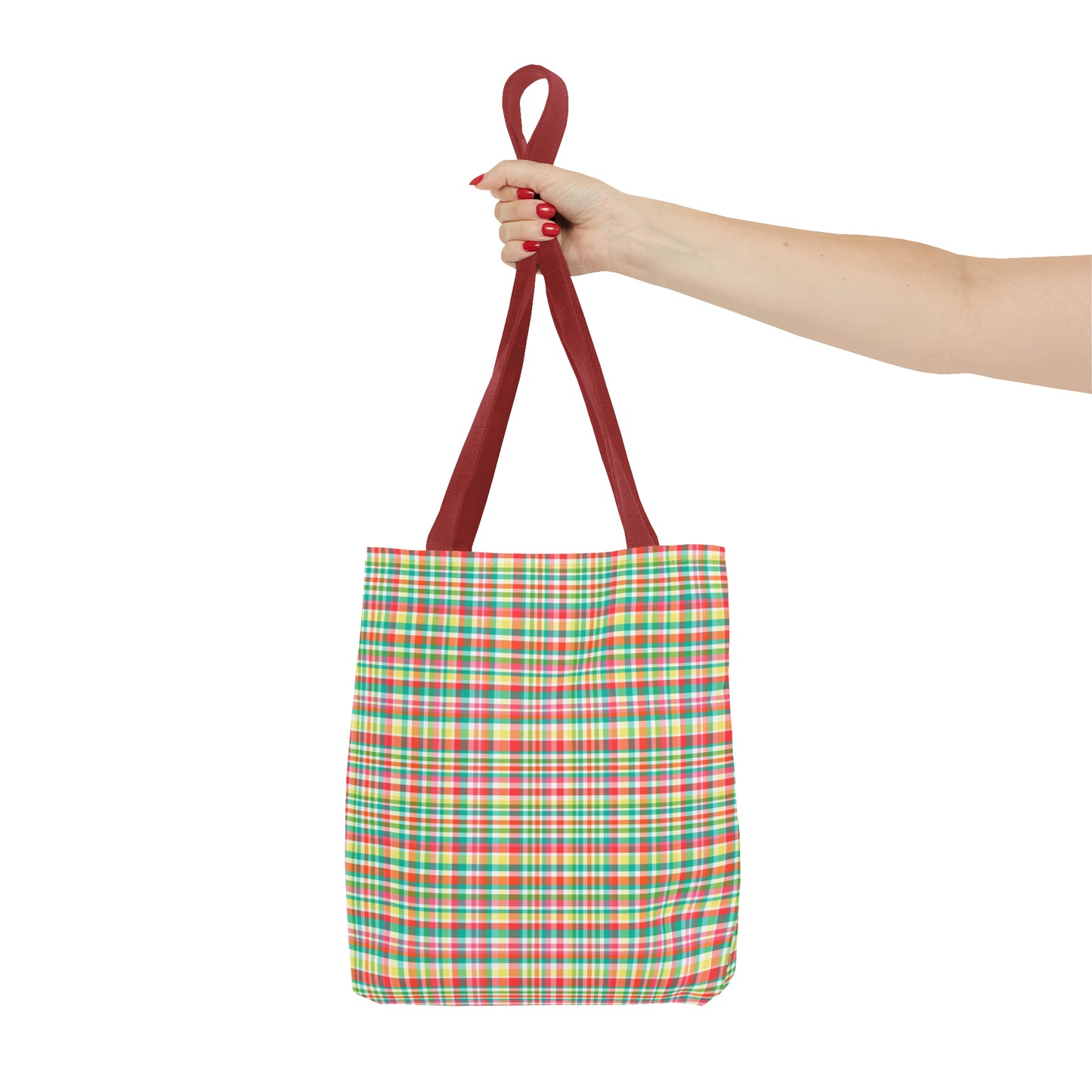 Hibiscus Garden Plaid Tote Bag