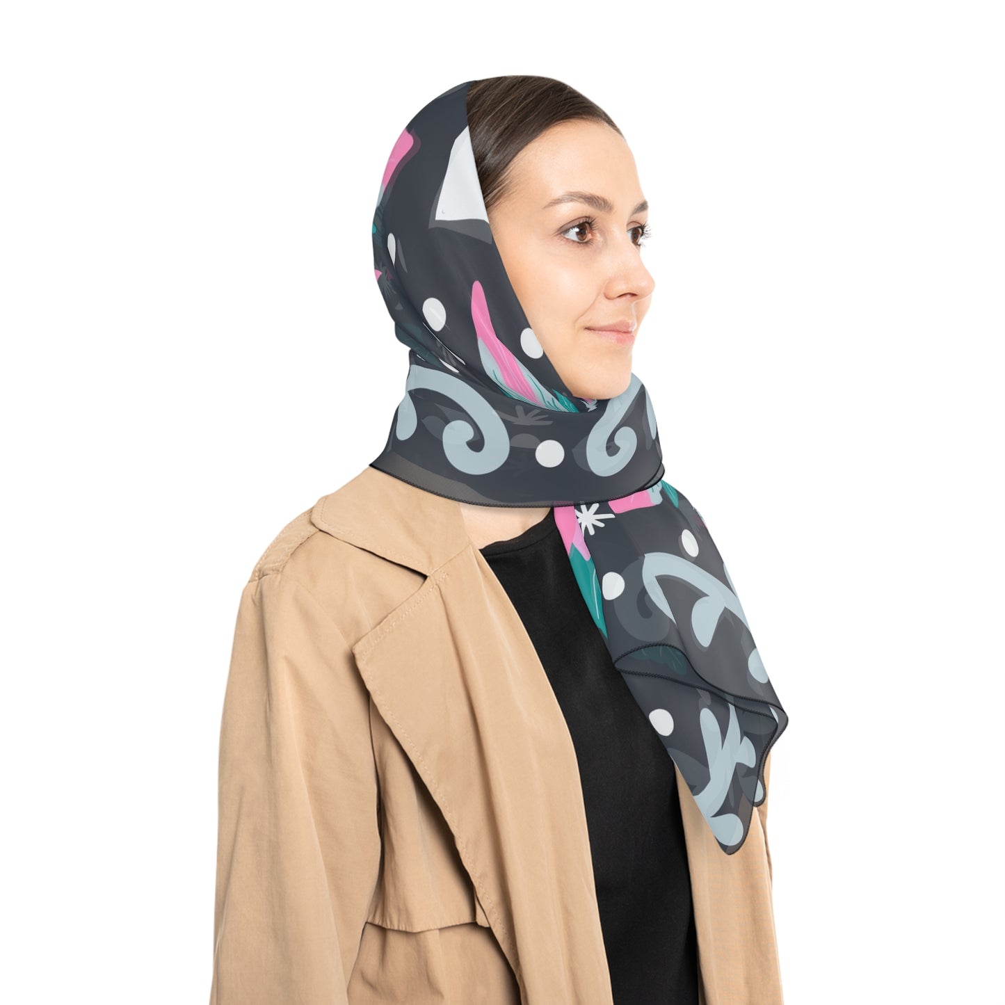 Rosy Blooms: Pink Hibiscus Scarf