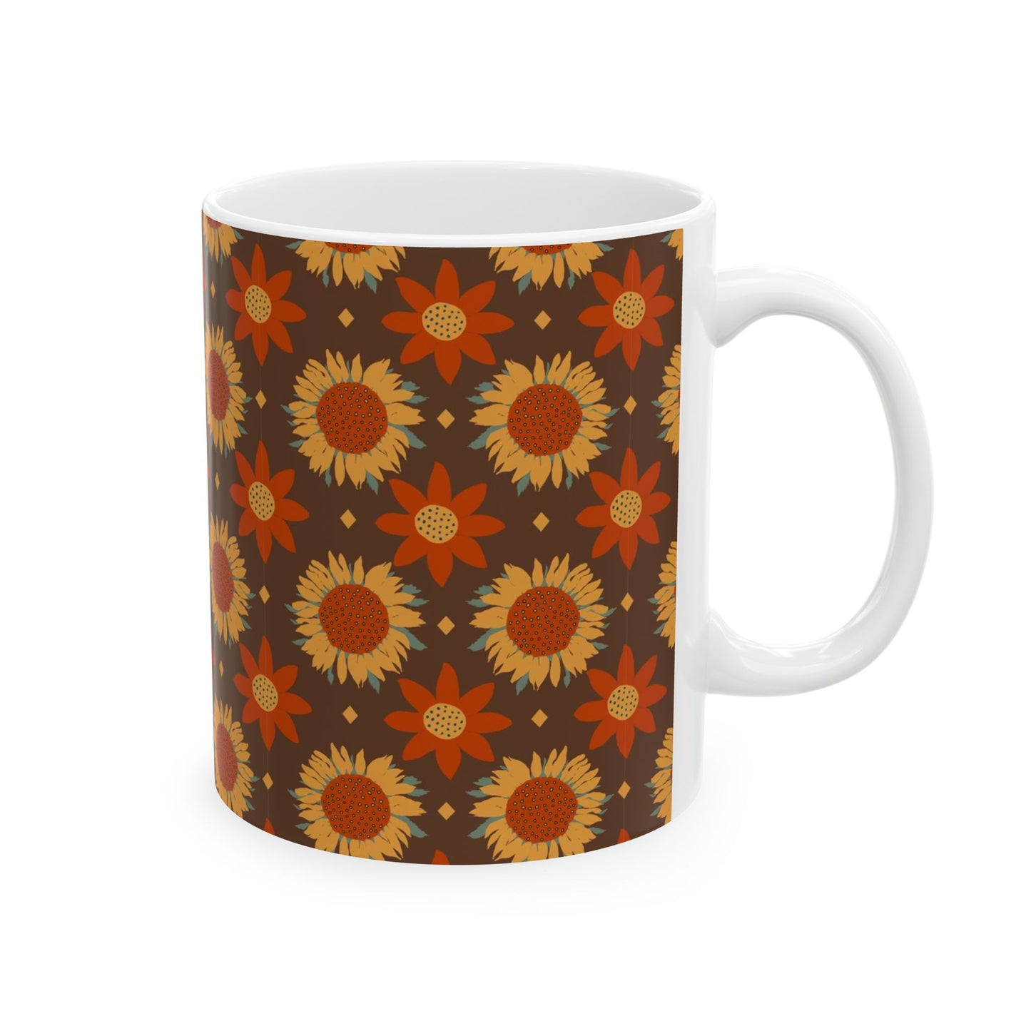 Golden Sunflowers Ceramic Mug 11oz