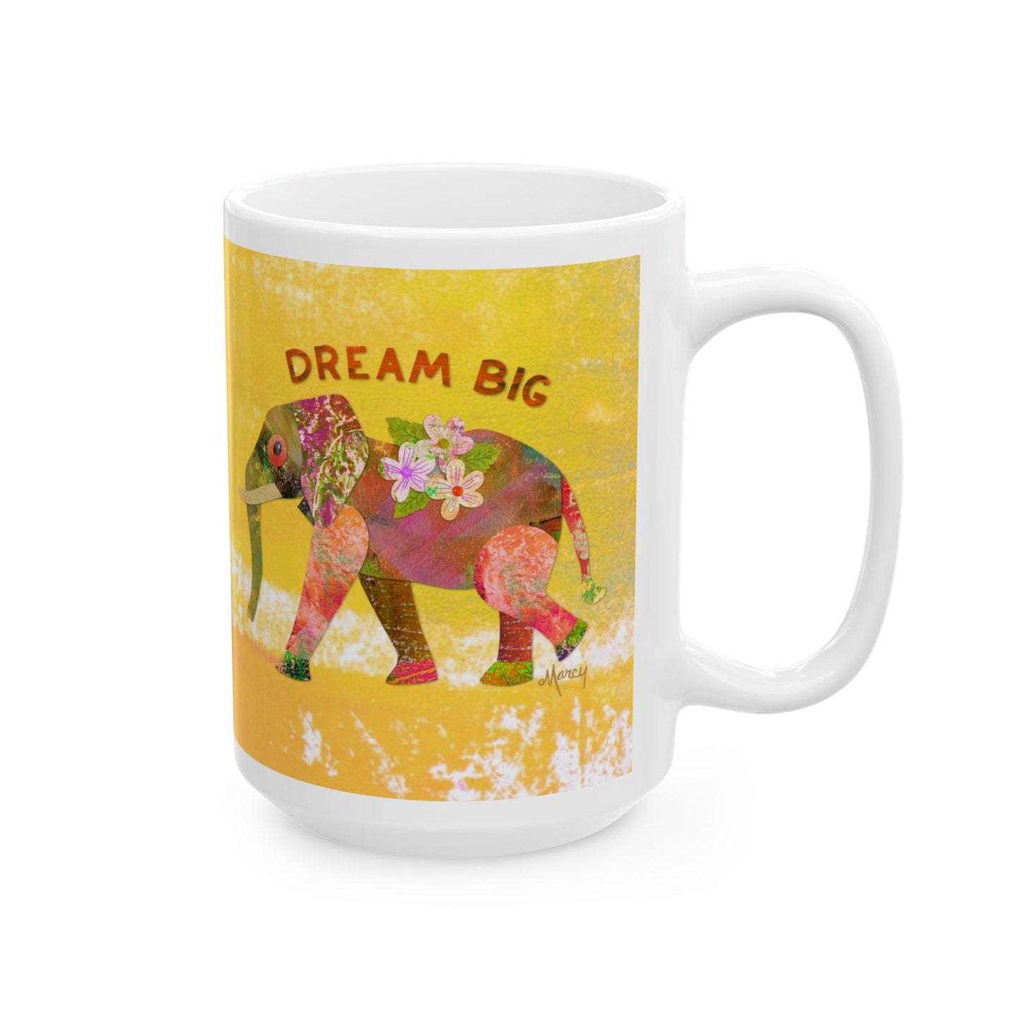 Dream Big Elephant Collage Ceramic Mug 11oz & 15oz