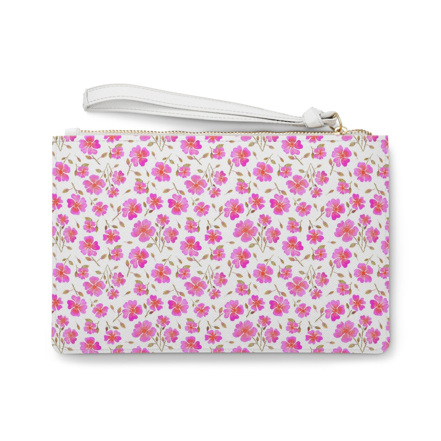 Hot Pink Wild Roses Clutch Bag