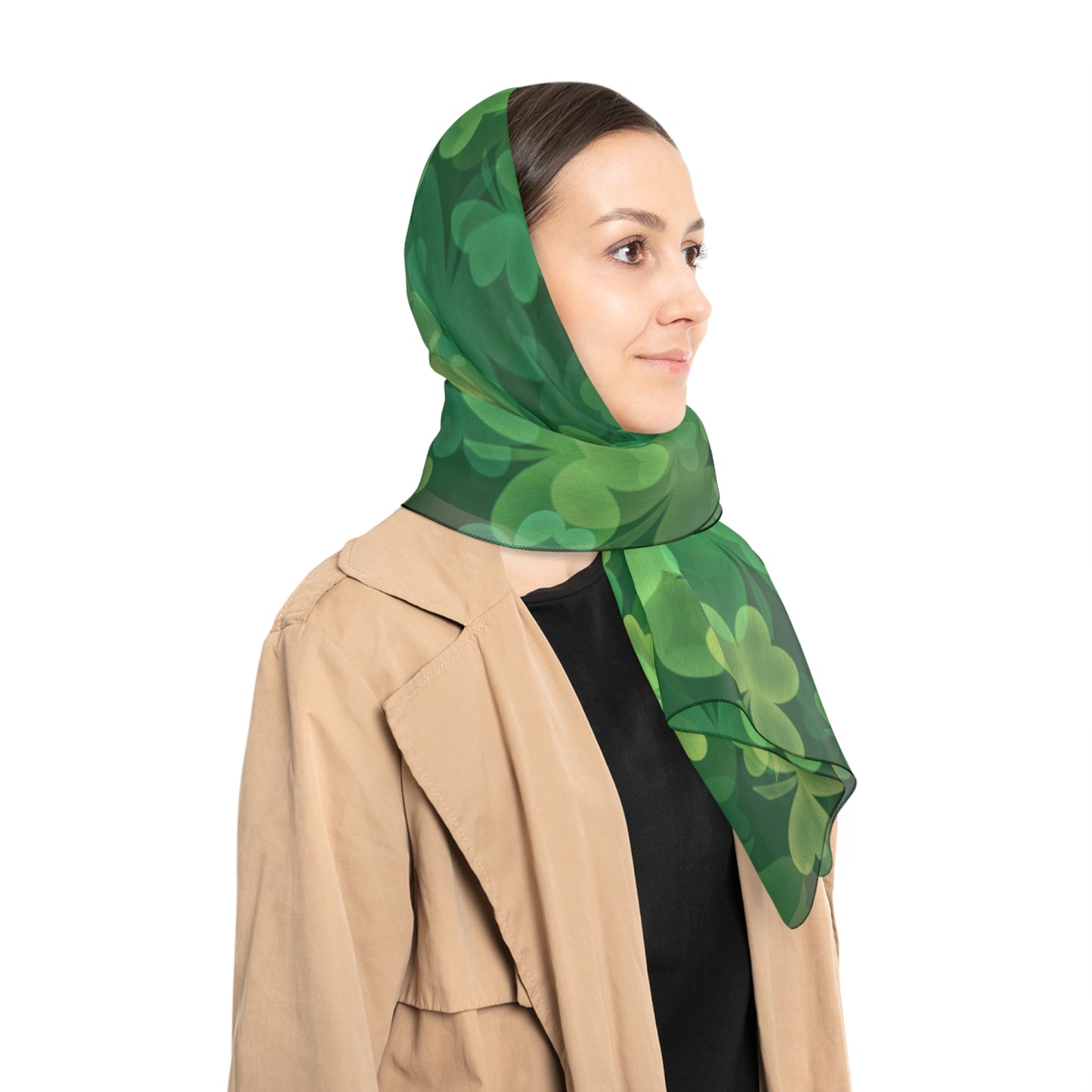 Shamrocks Square Poly Scarf